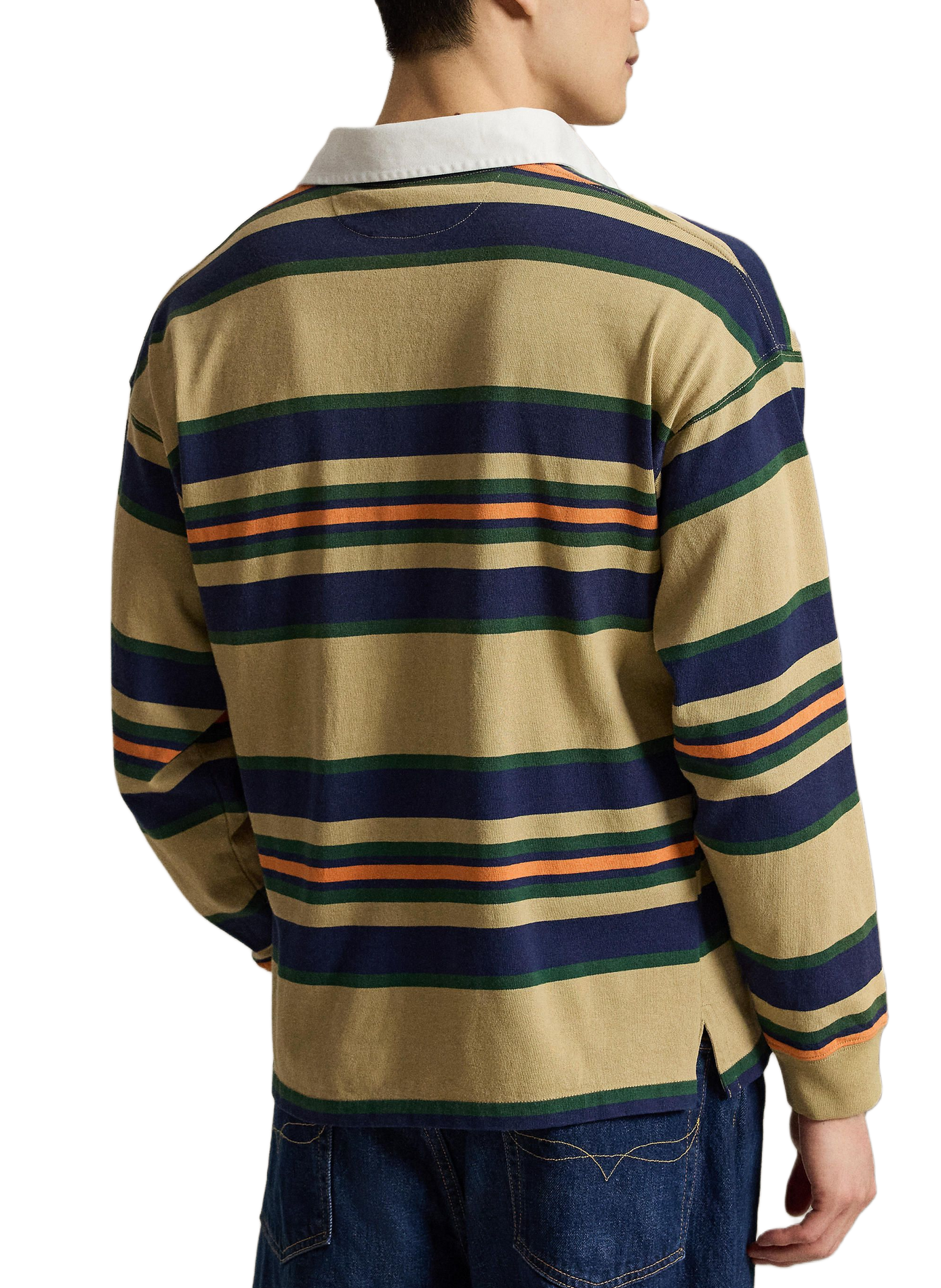 Polo droit rayé en coton POLO RALPH LAUREN Beige