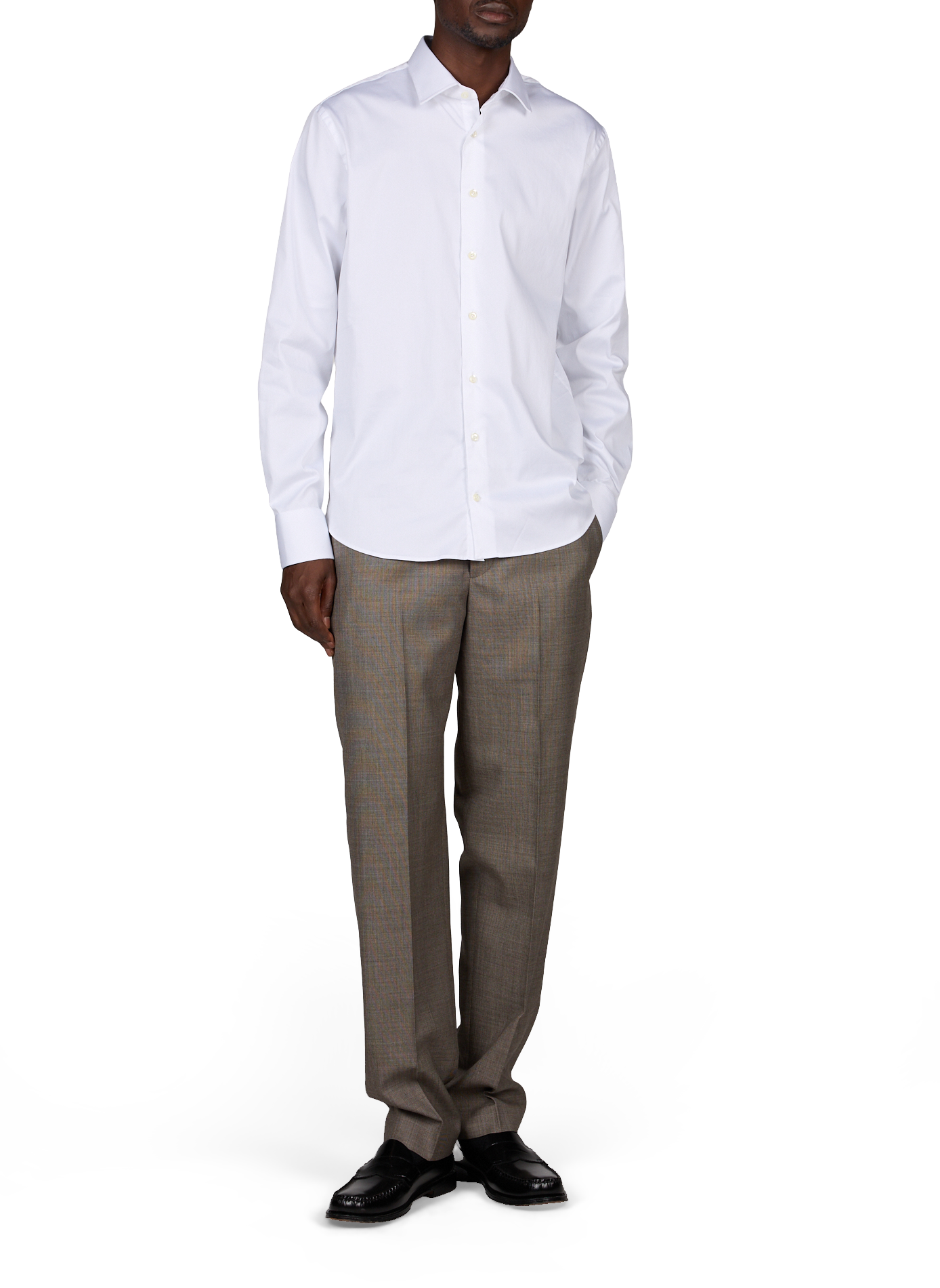 Pantaloni a pieghe in lana vergine PT01 Beige