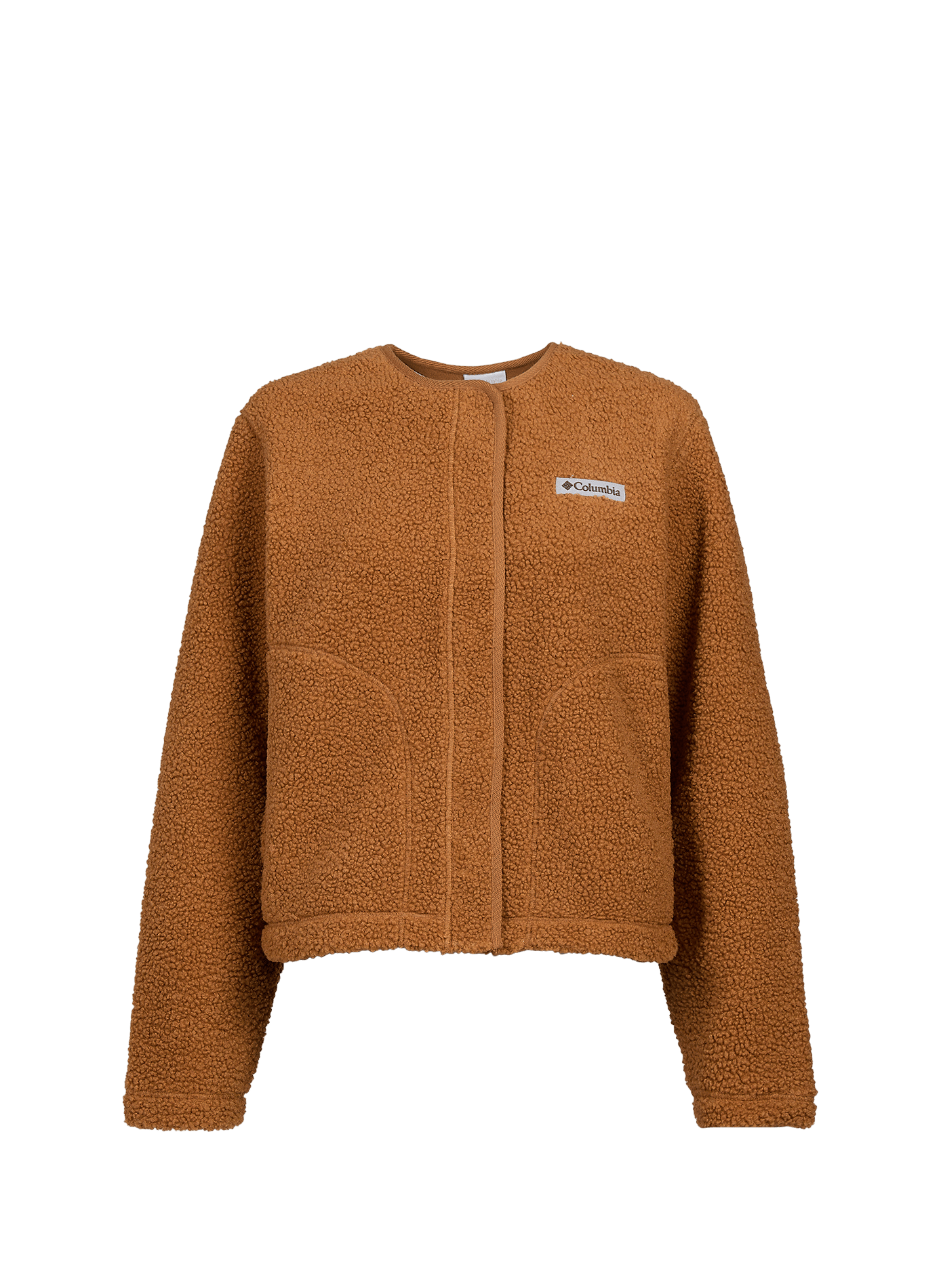 Shearling-look jacket with round collar COLUMBIA Brown