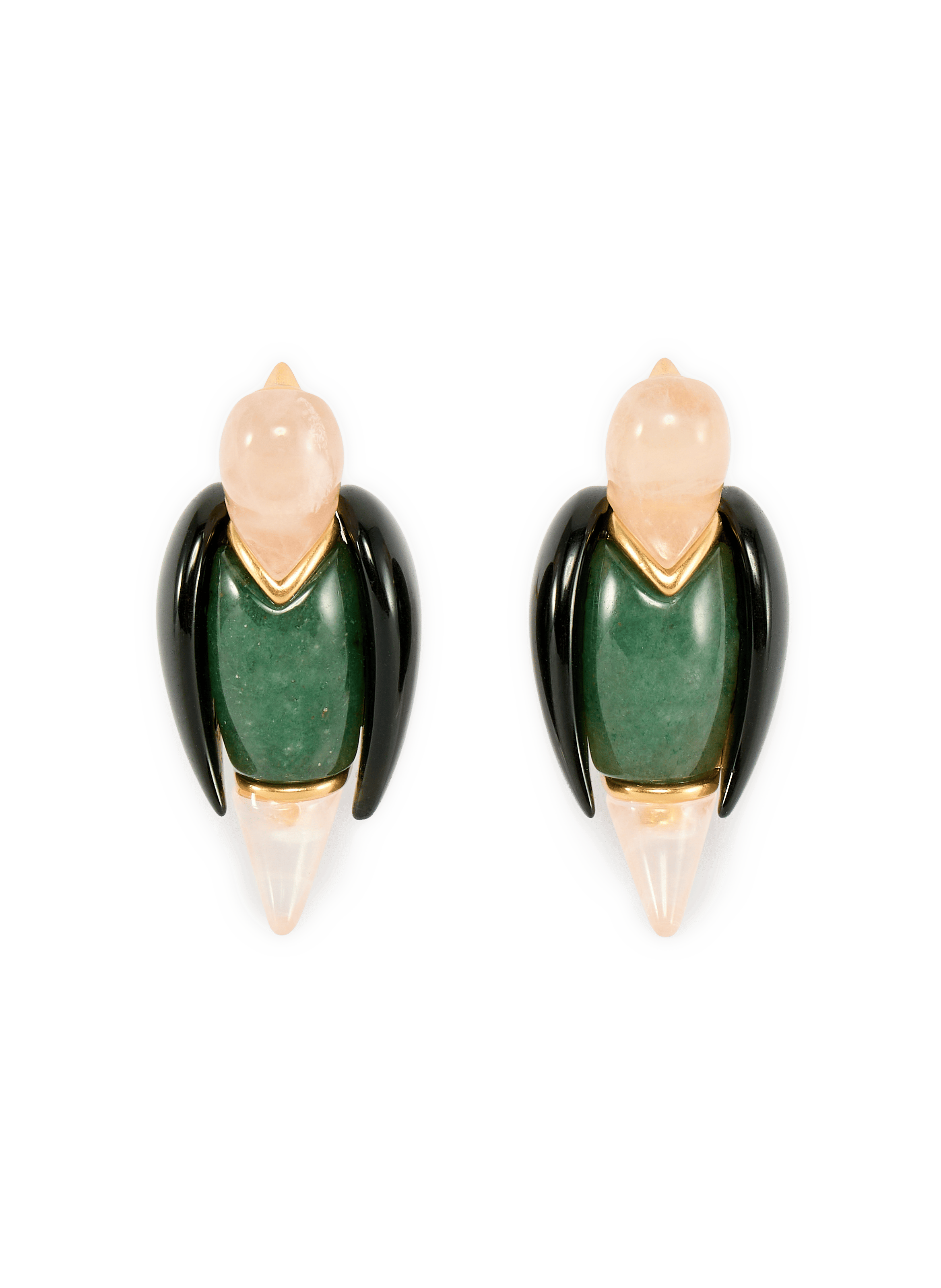 Plume brass earrings ZIMMERMANN Green