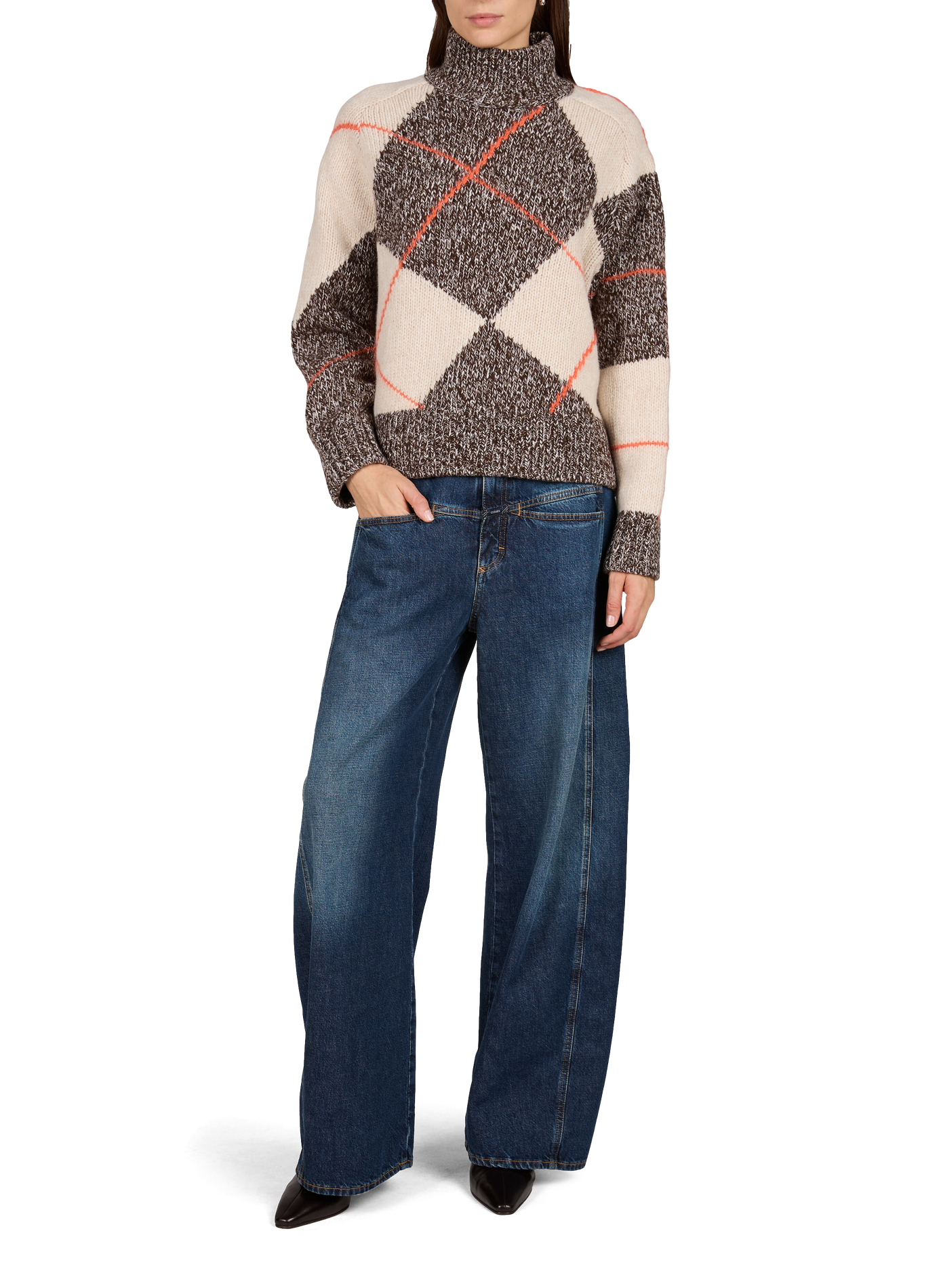 Pull col montant en laine mélangée CLOSED Multicolore