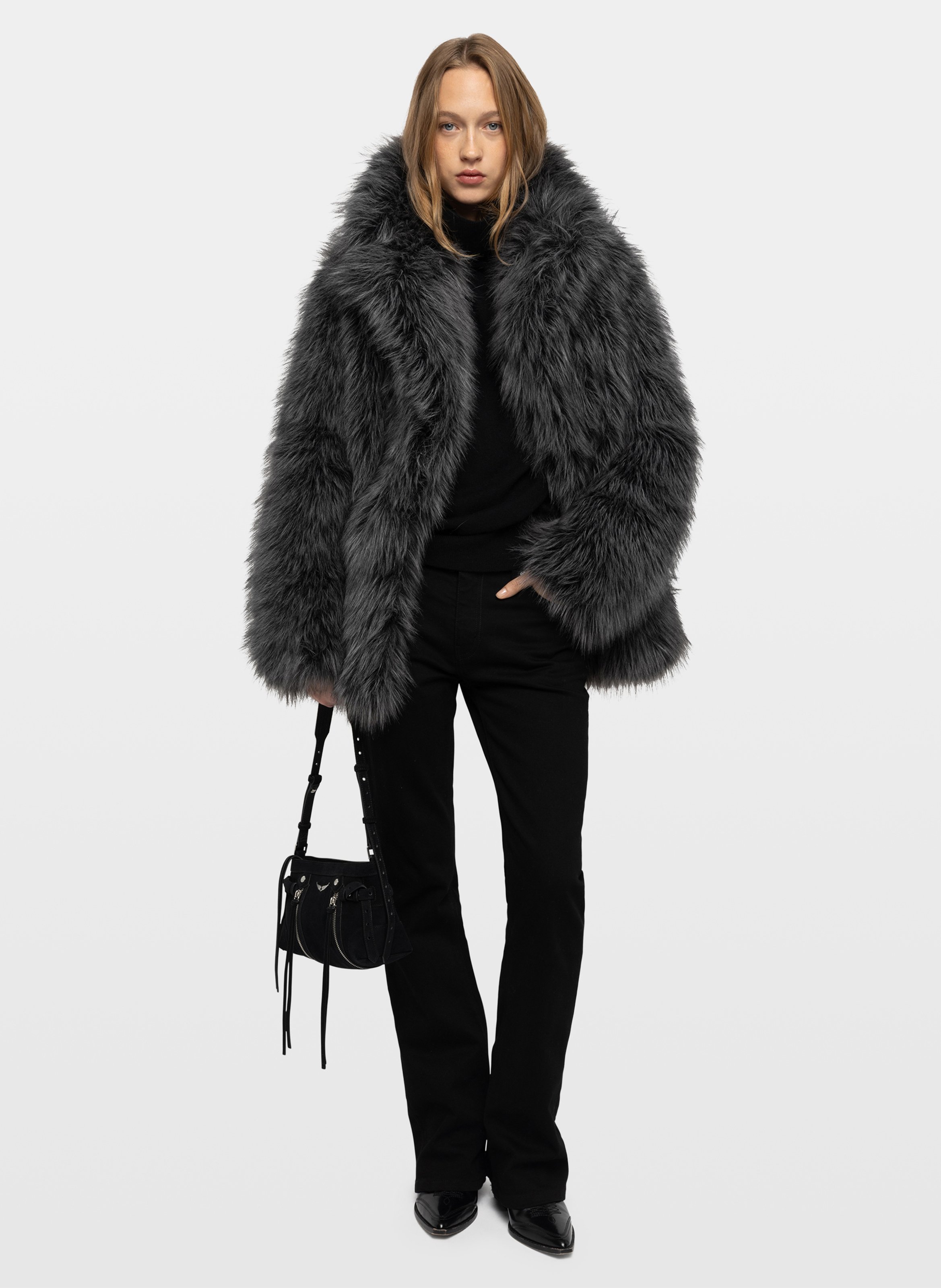 Manteau ample effet fourrure ZADIG&VOLTAIRE Gris