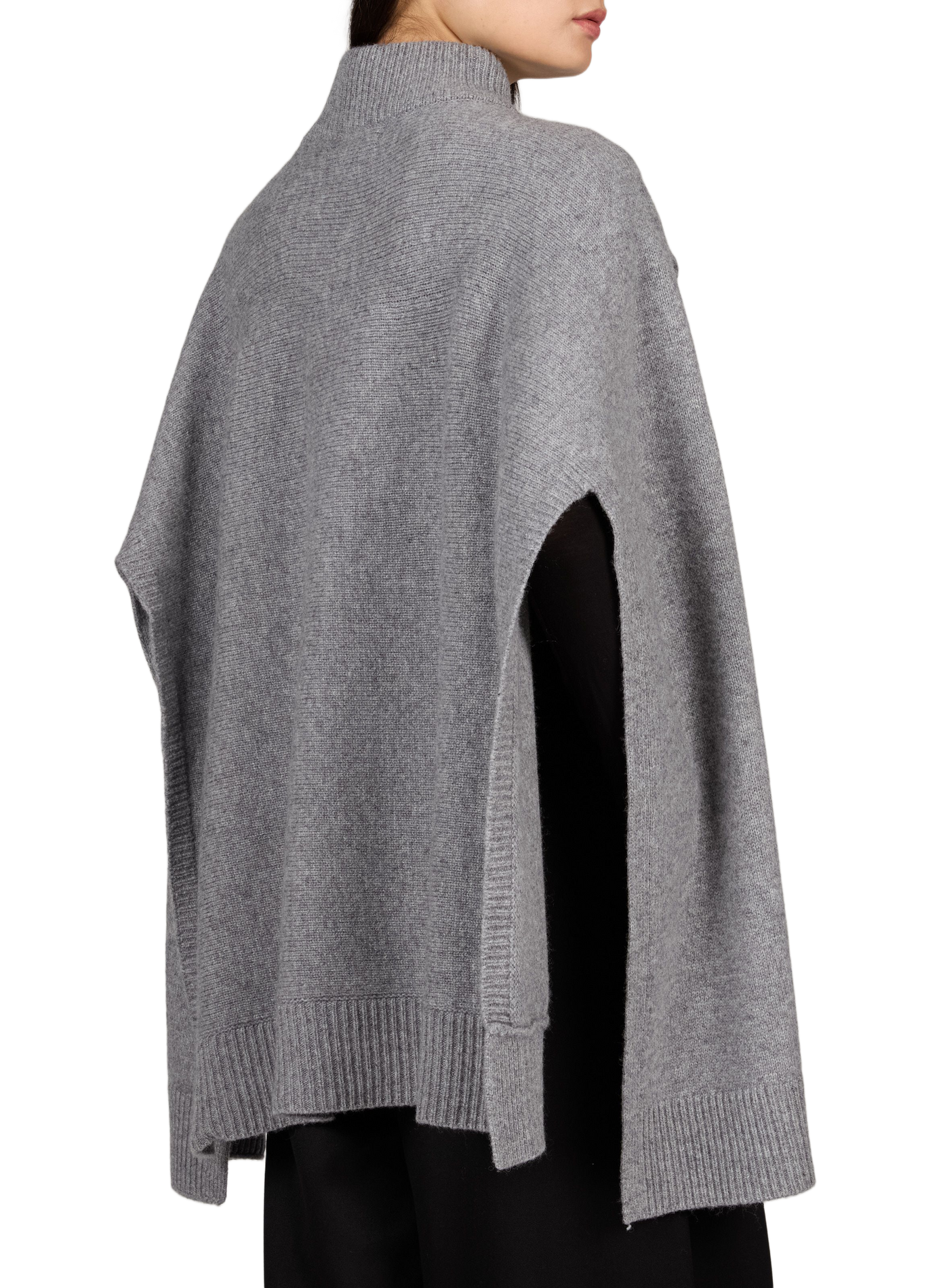 Weiter asymmetrischer Wollpullover SOURCE UNKNOWN Grau