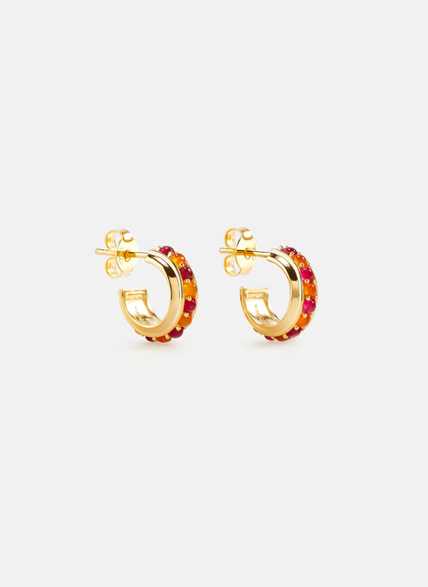 Mini hoop earrings with precious stones Golden MISSOMA 