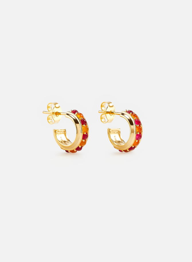 Mini hoop earrings with precious gemstones MISSOMA