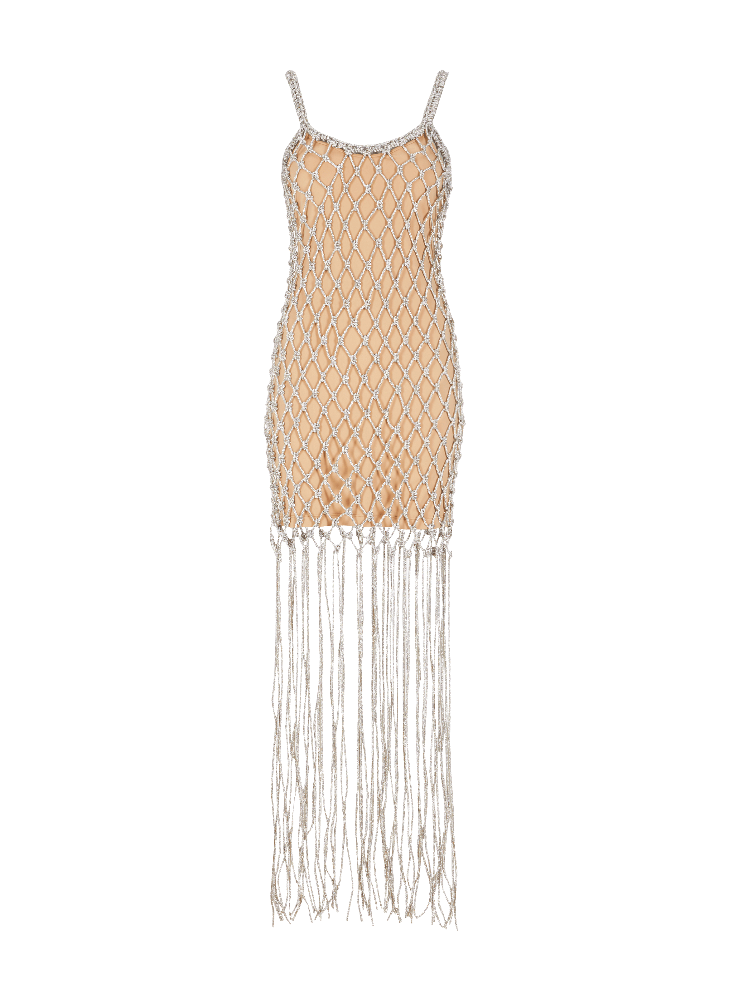 Robe longue en macramé à strass