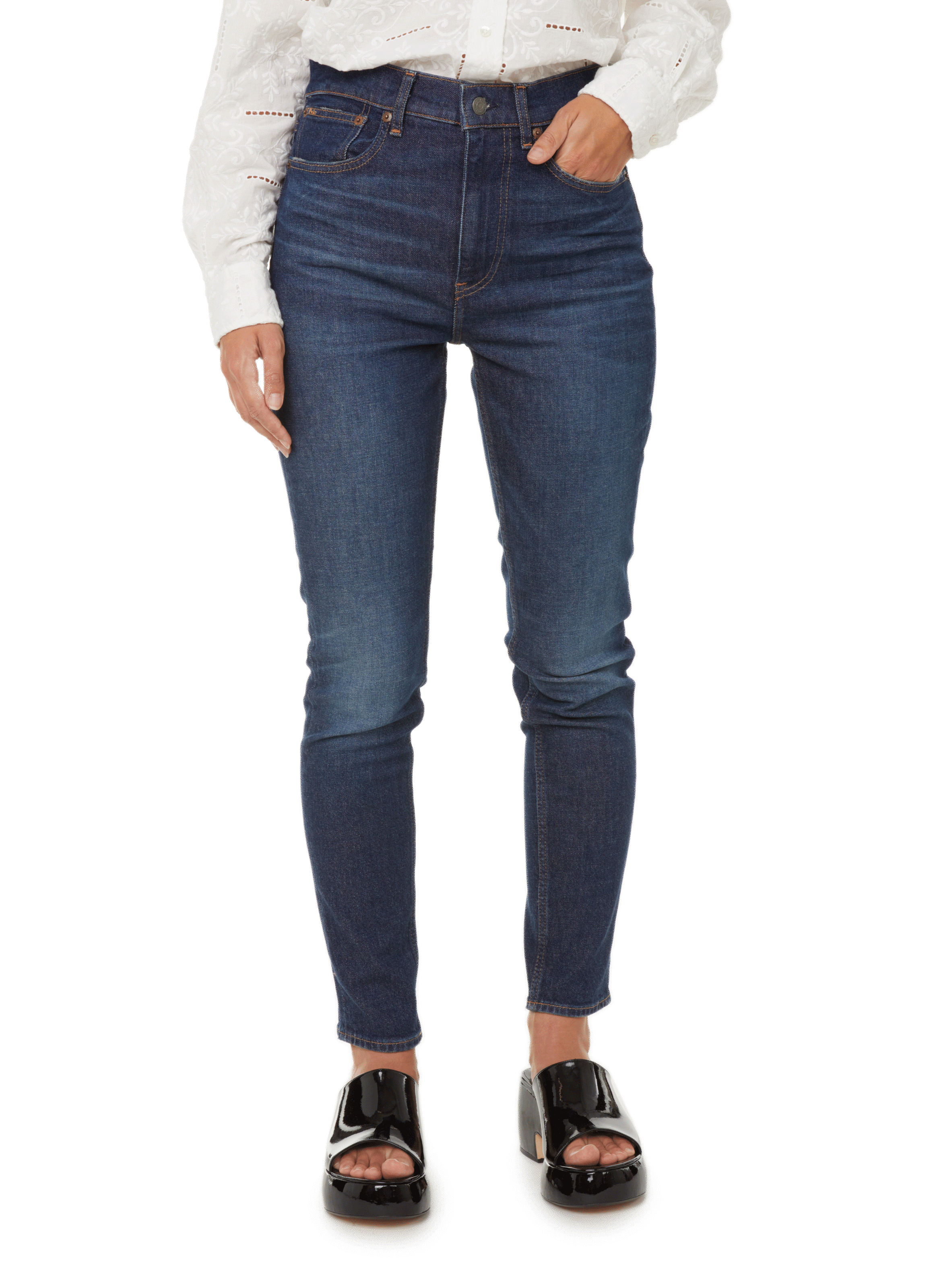 POLO RALPH LAUREN Jean skinny taille haute Bleu