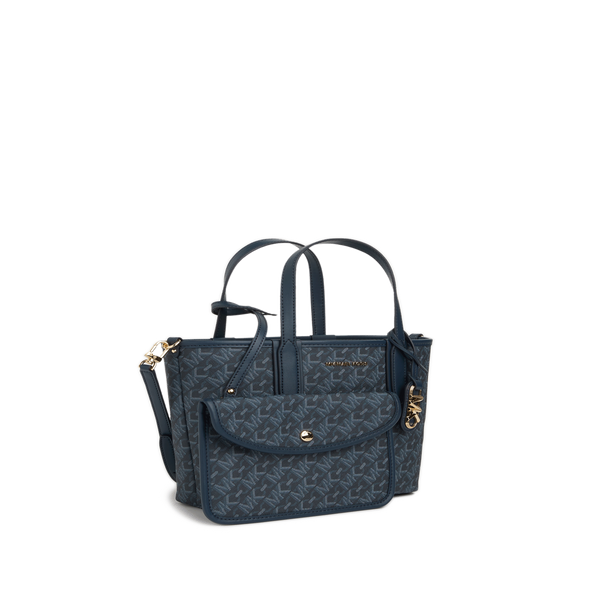 Mmk Monogram-print Handbag In Blue