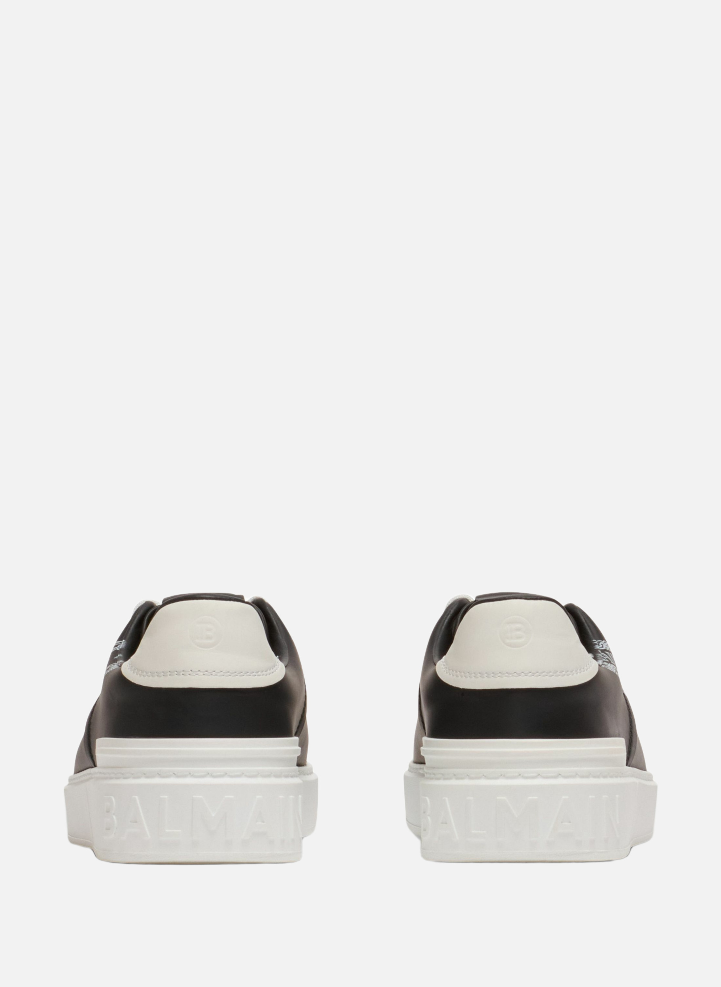 Baskets b-court en cuir de veau imprimé BALMAIN Noir