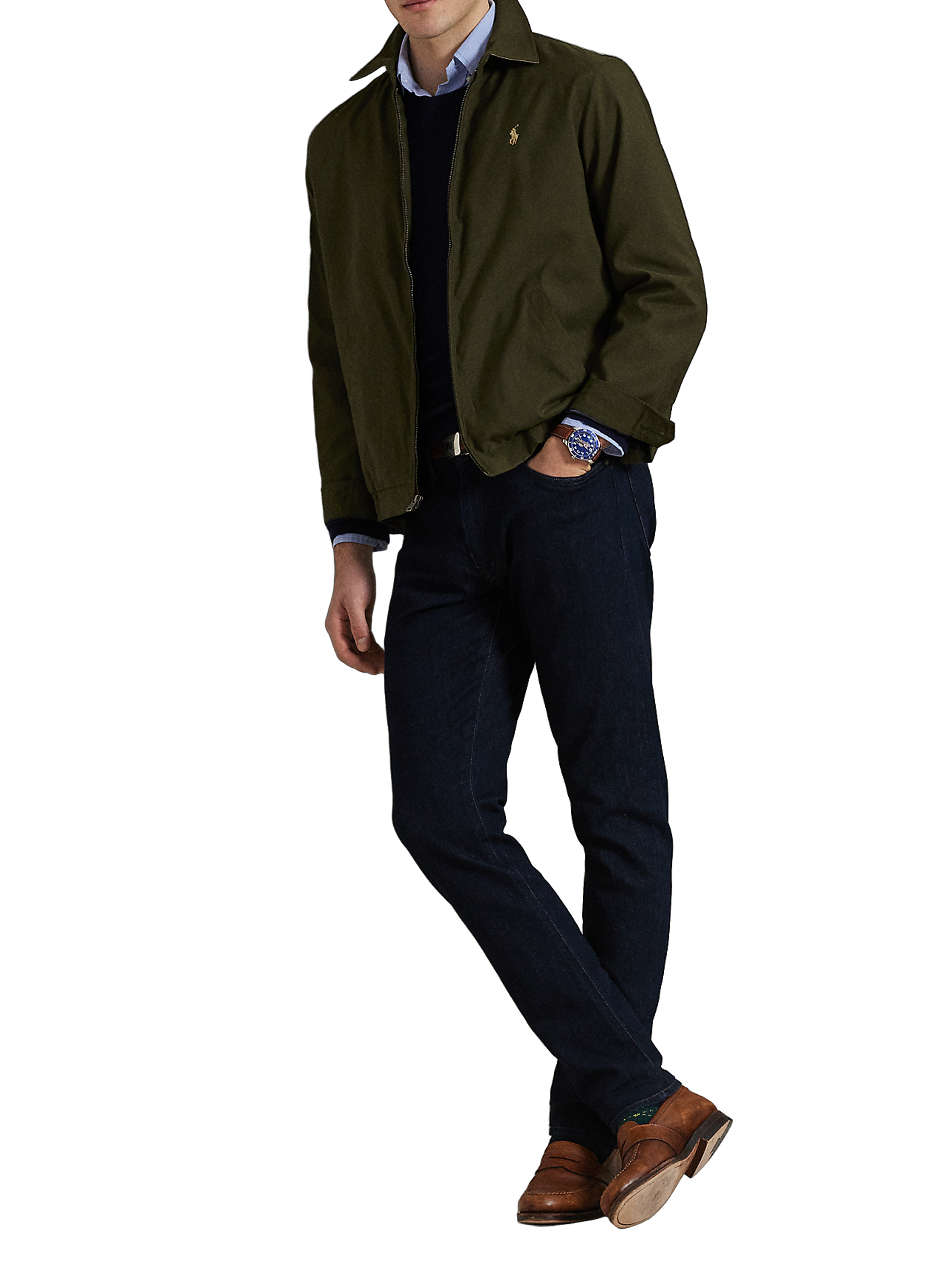 Blouson droit à col classique POLO RALPH LAUREN Vert