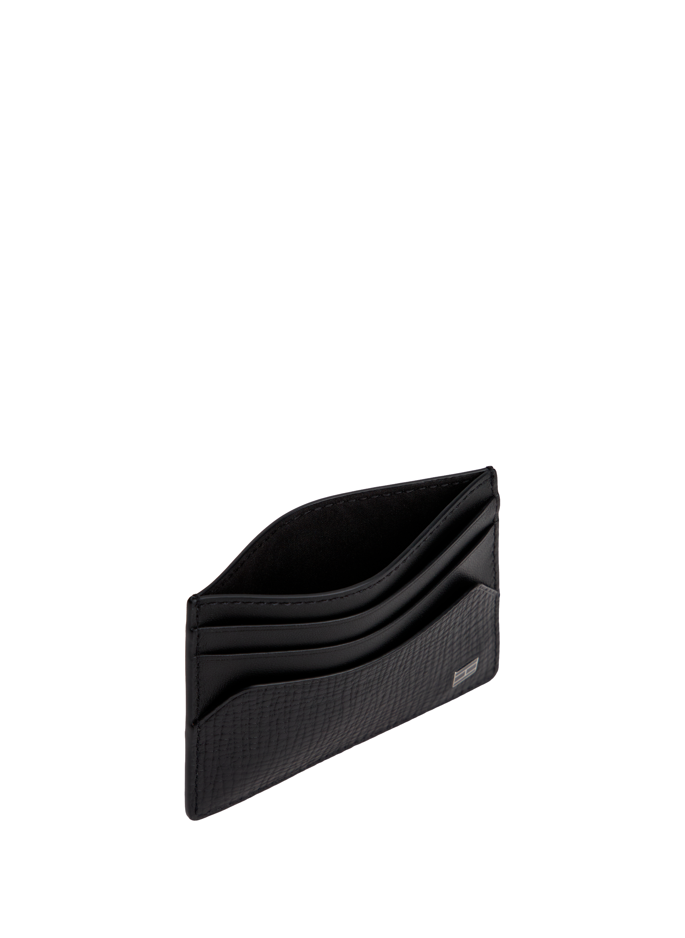 Grained cow leather card holder TOMMY HILFIGER Black