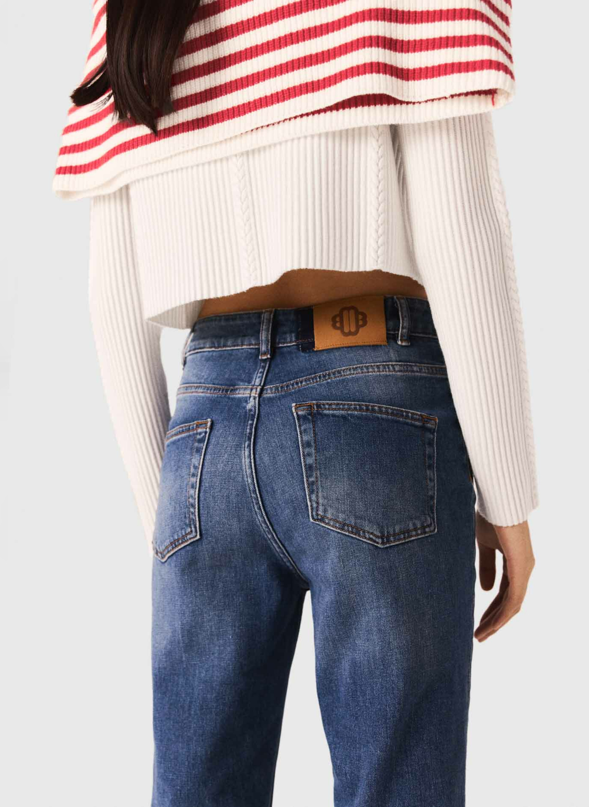 Jean droit en coton mélangé MAJE Bleu