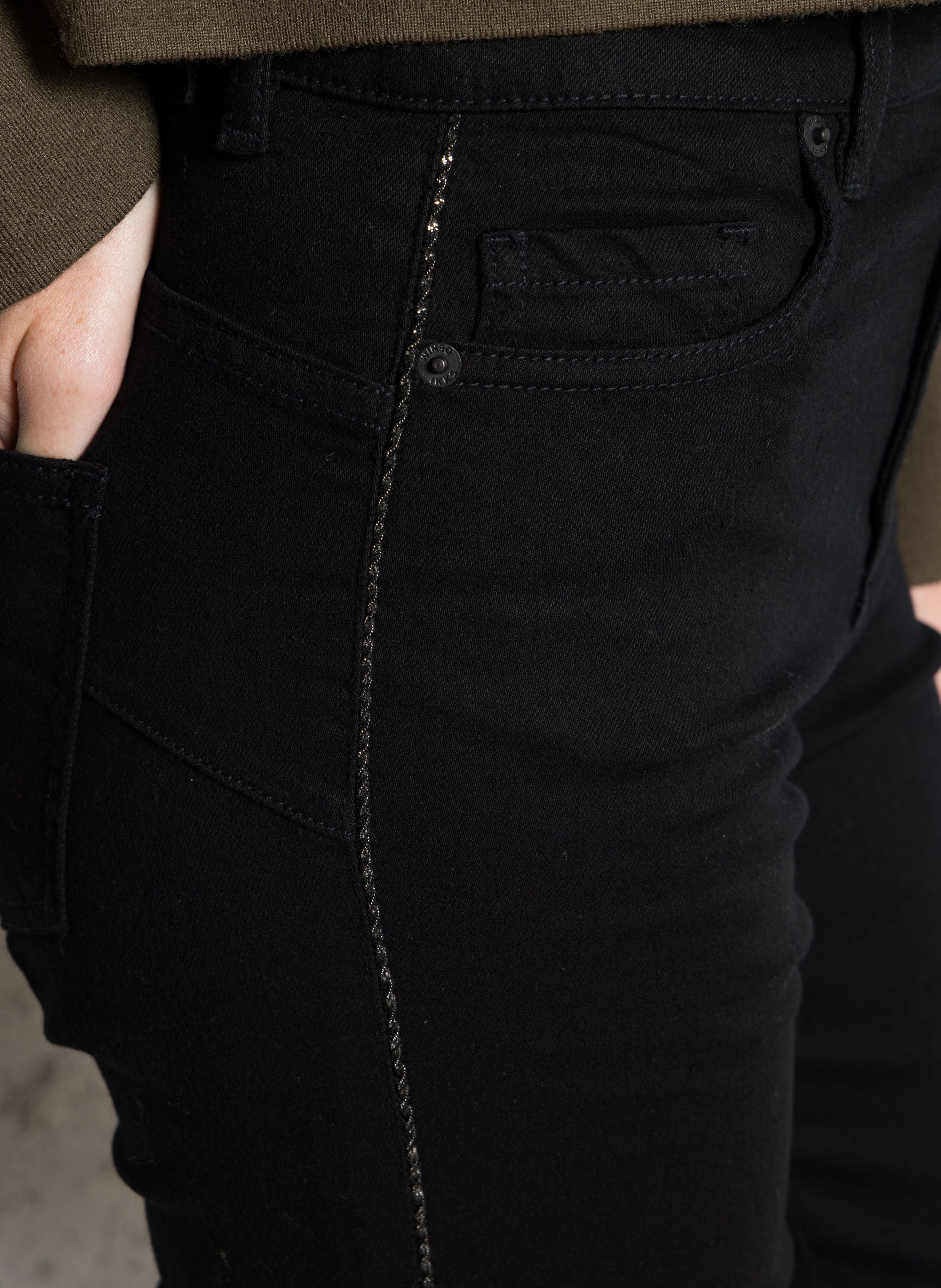 Jean droit en coton nina IKKS Noir