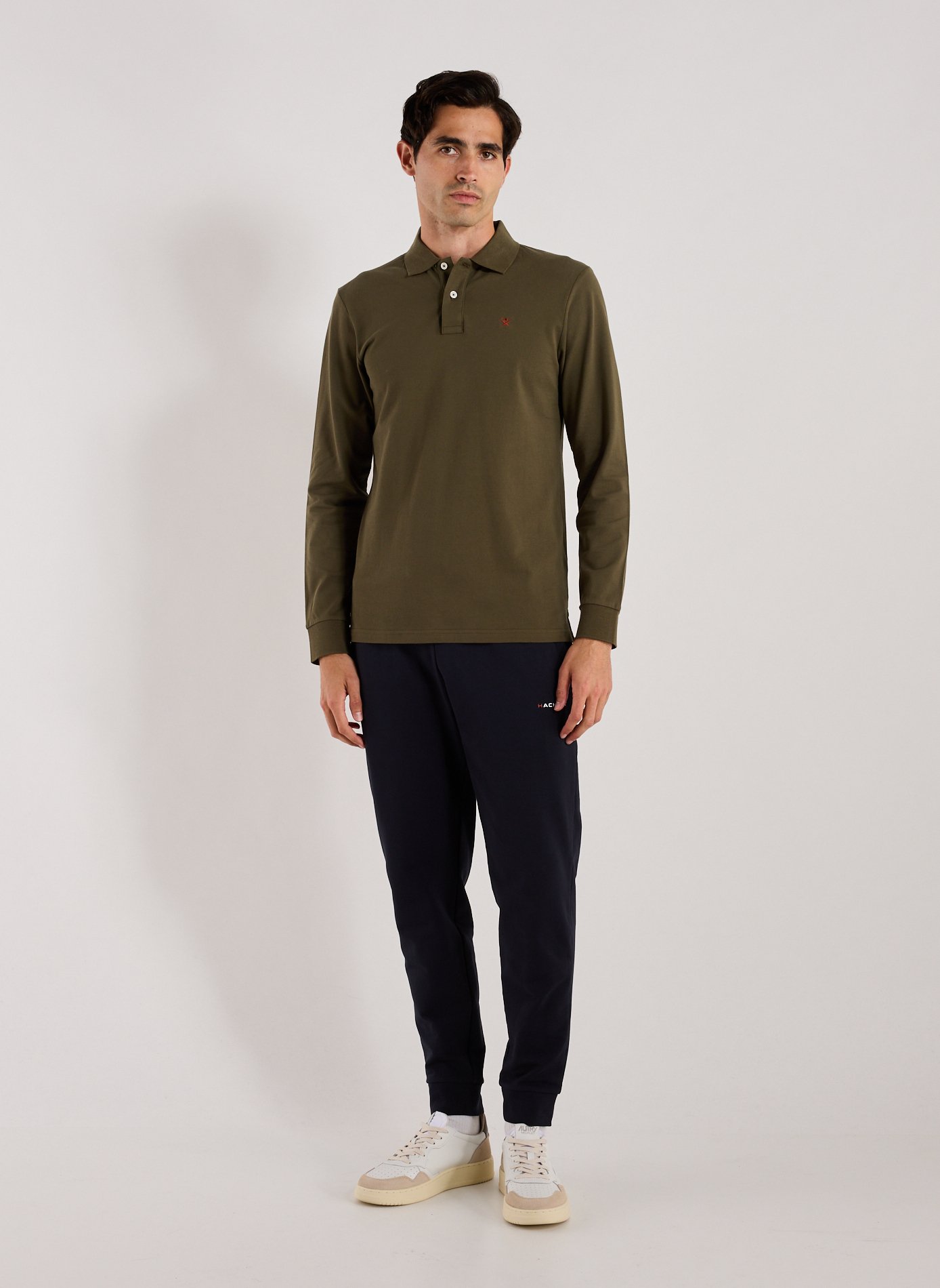 Long sleeve polo shirt HACKETT Green