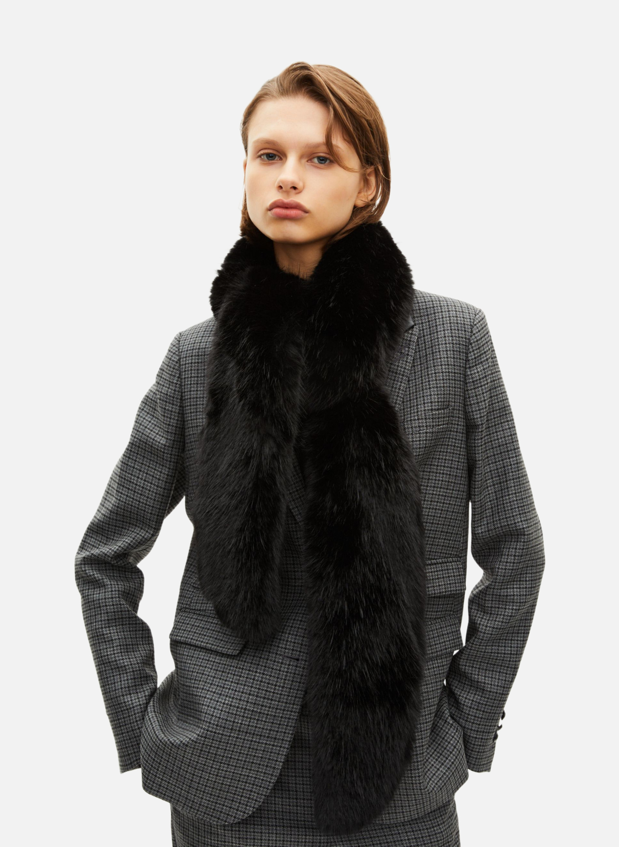 Col effet fourrure THE KOOPLES Noir