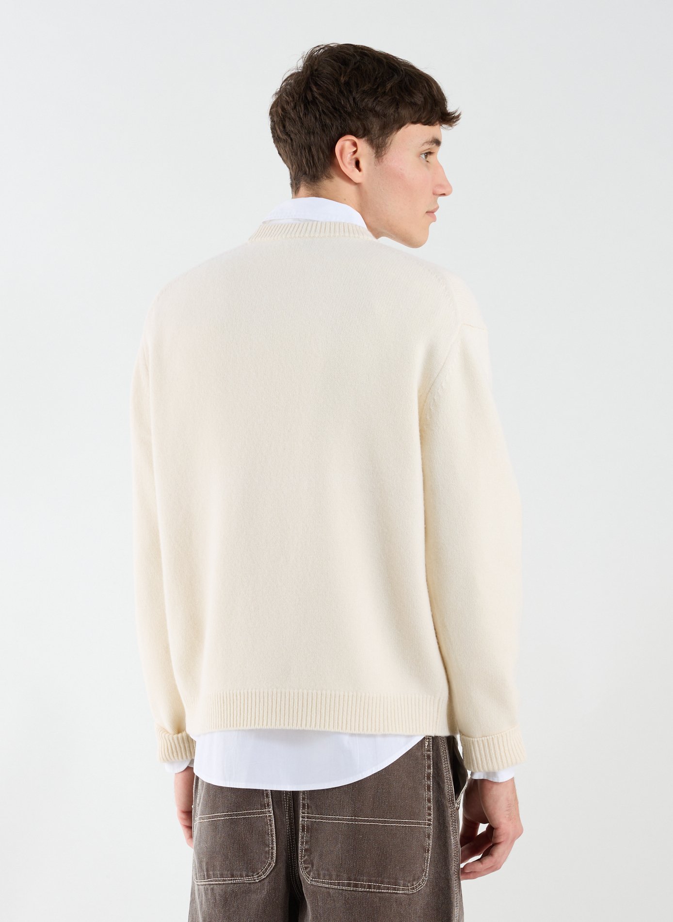 Merino wool straight fit sweater MAISON KITSUNÉ Beige