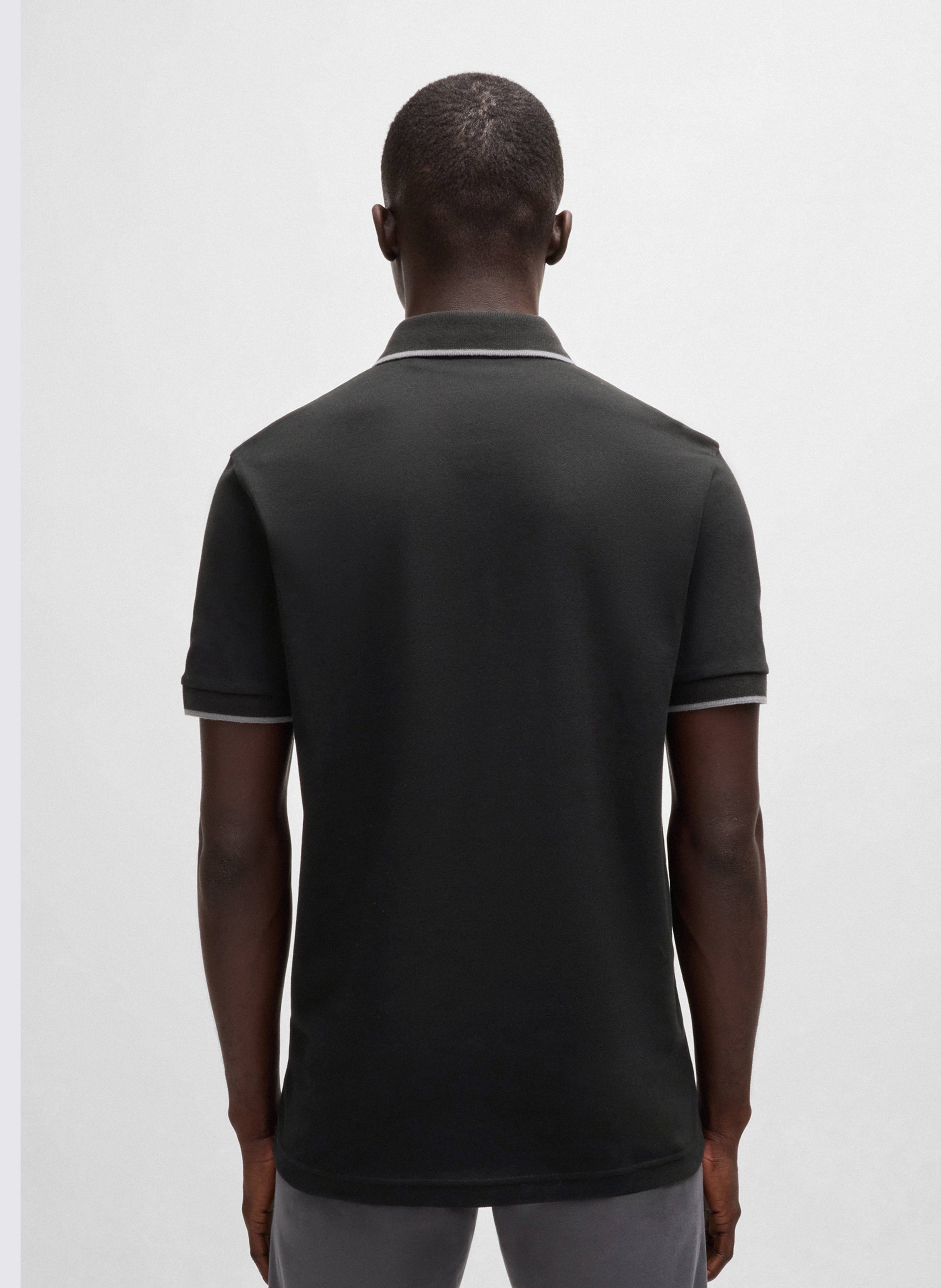 Polo slim-fit en coton stretch BOSS Noir