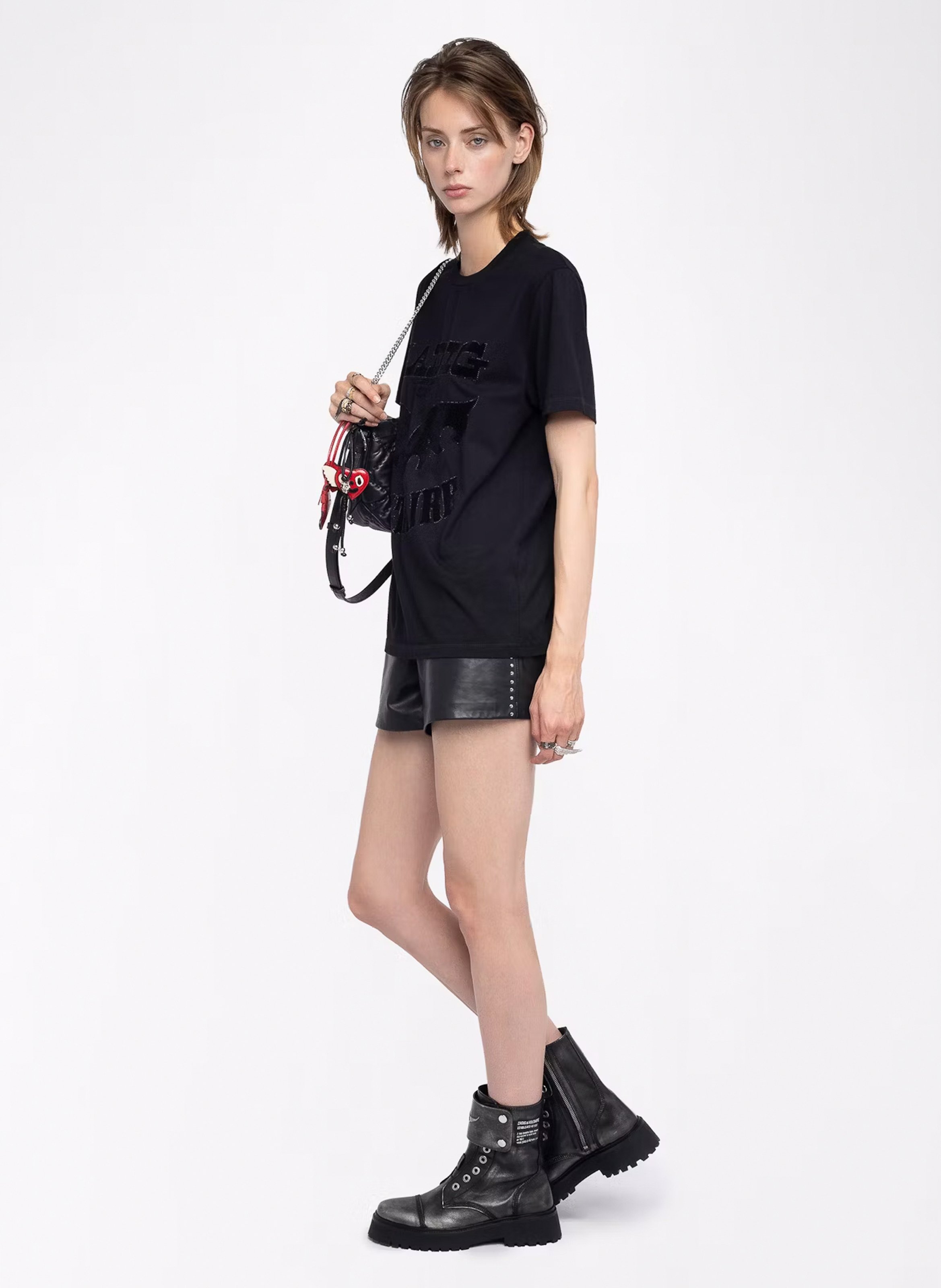 Tee-shirt oversize en coton sérigraphié edwin ZADIG&VOLTAIRE Noir