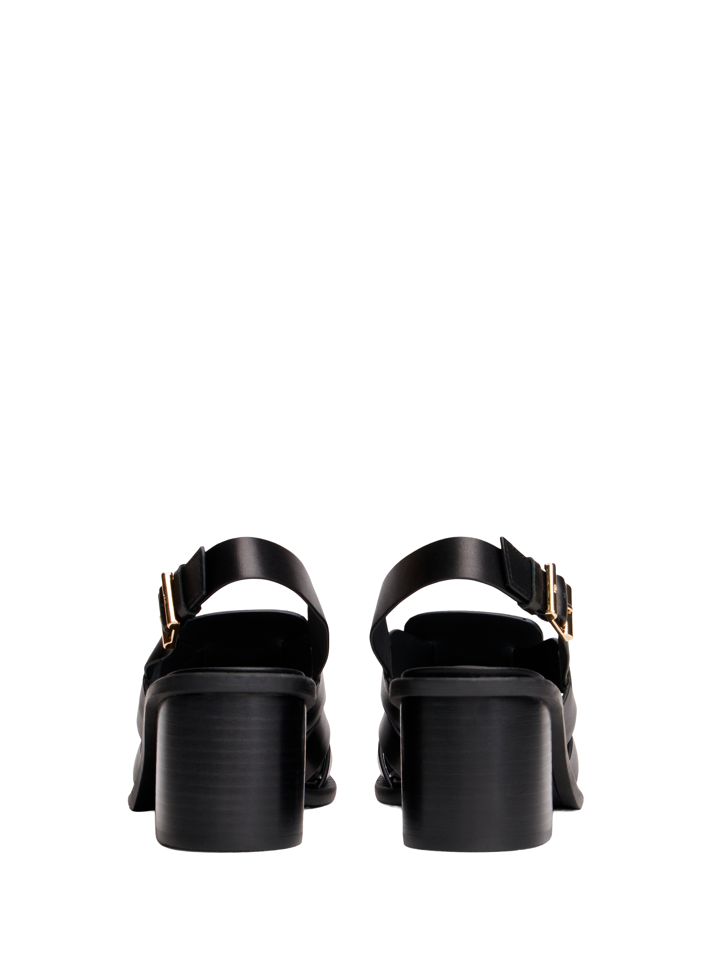 Sandales à talons en cuir TOMMY HILFIGER Noir