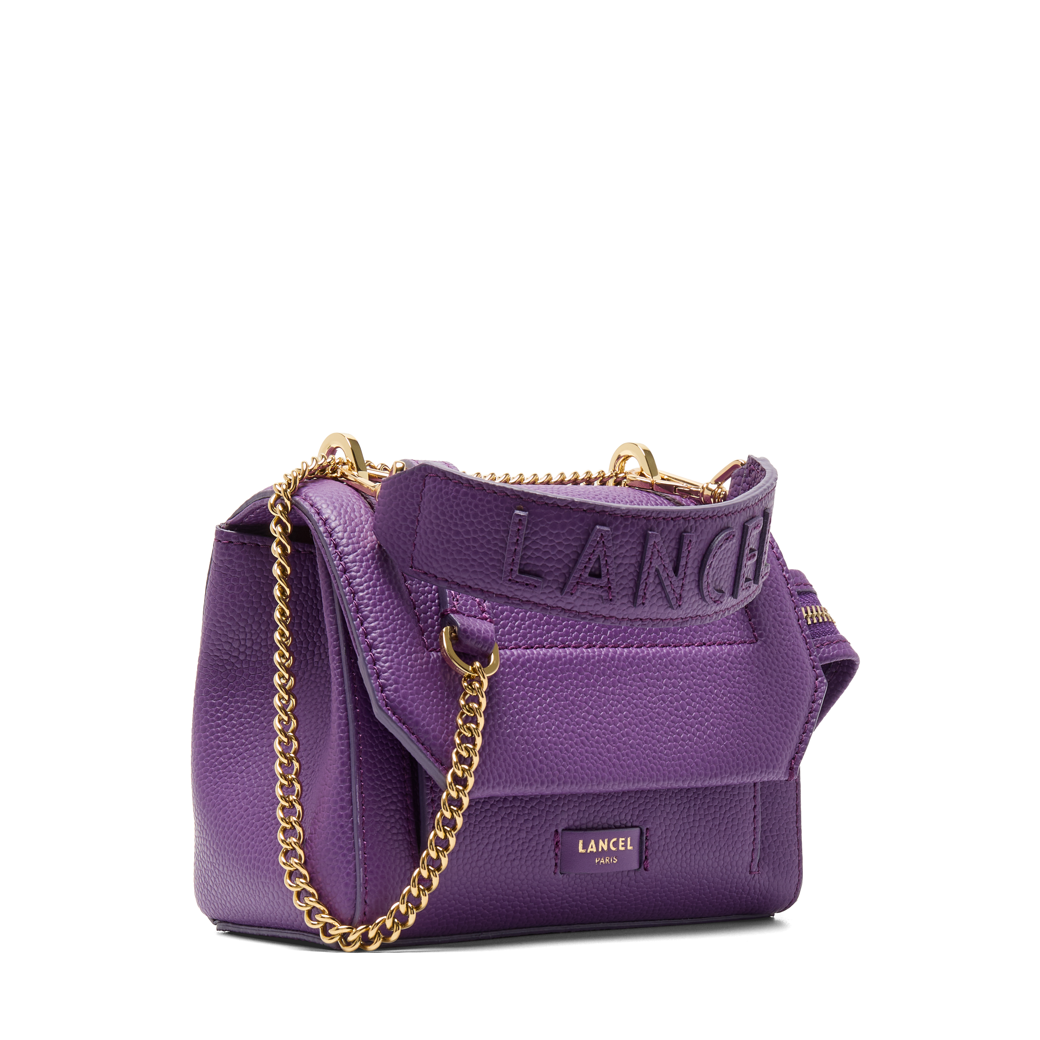 Sac rabat s ninon de lancel en cuir Violet