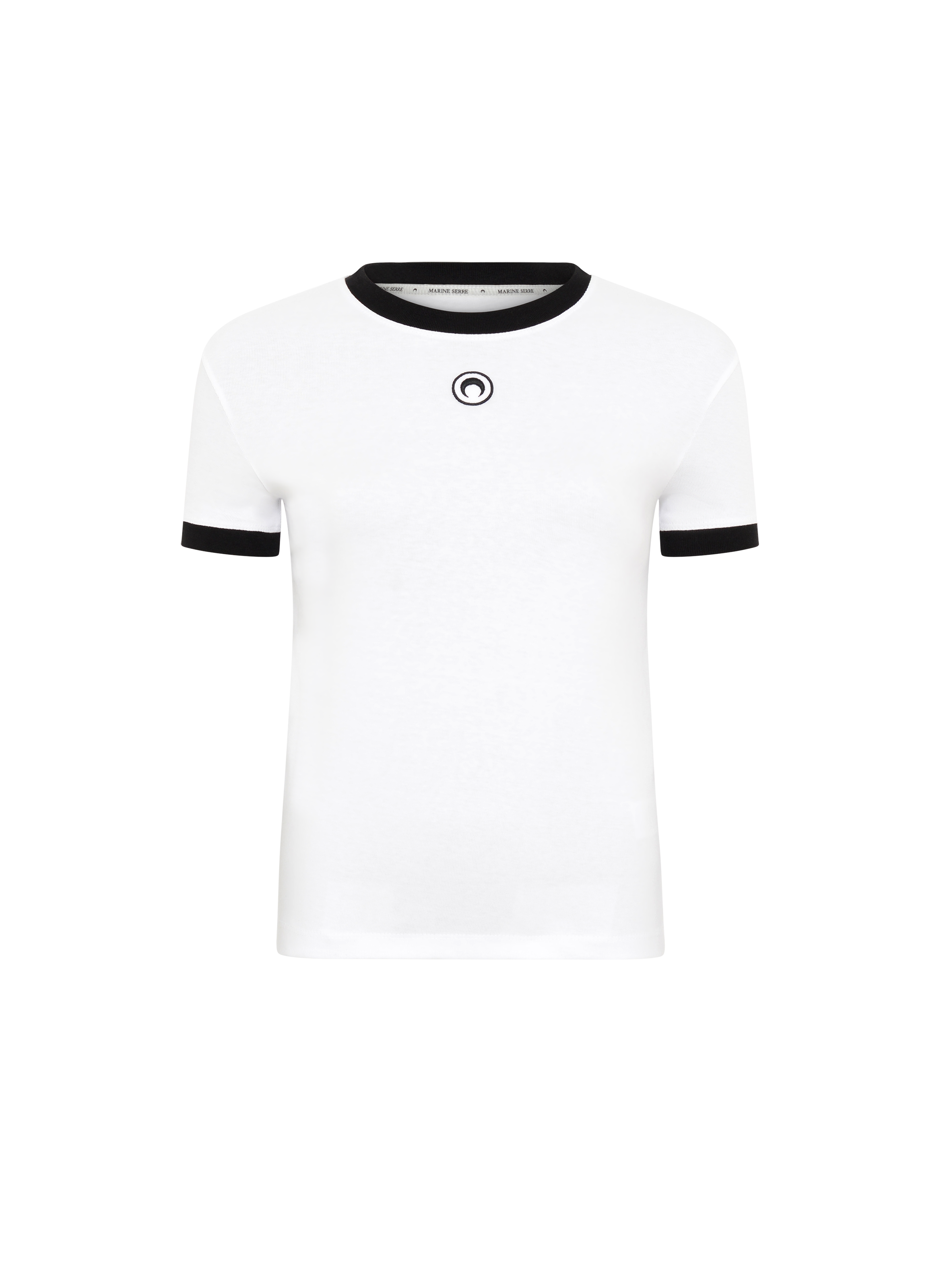 Moon logo bicolor jersey baby fit t-shirt unisex MARINE SERRE White