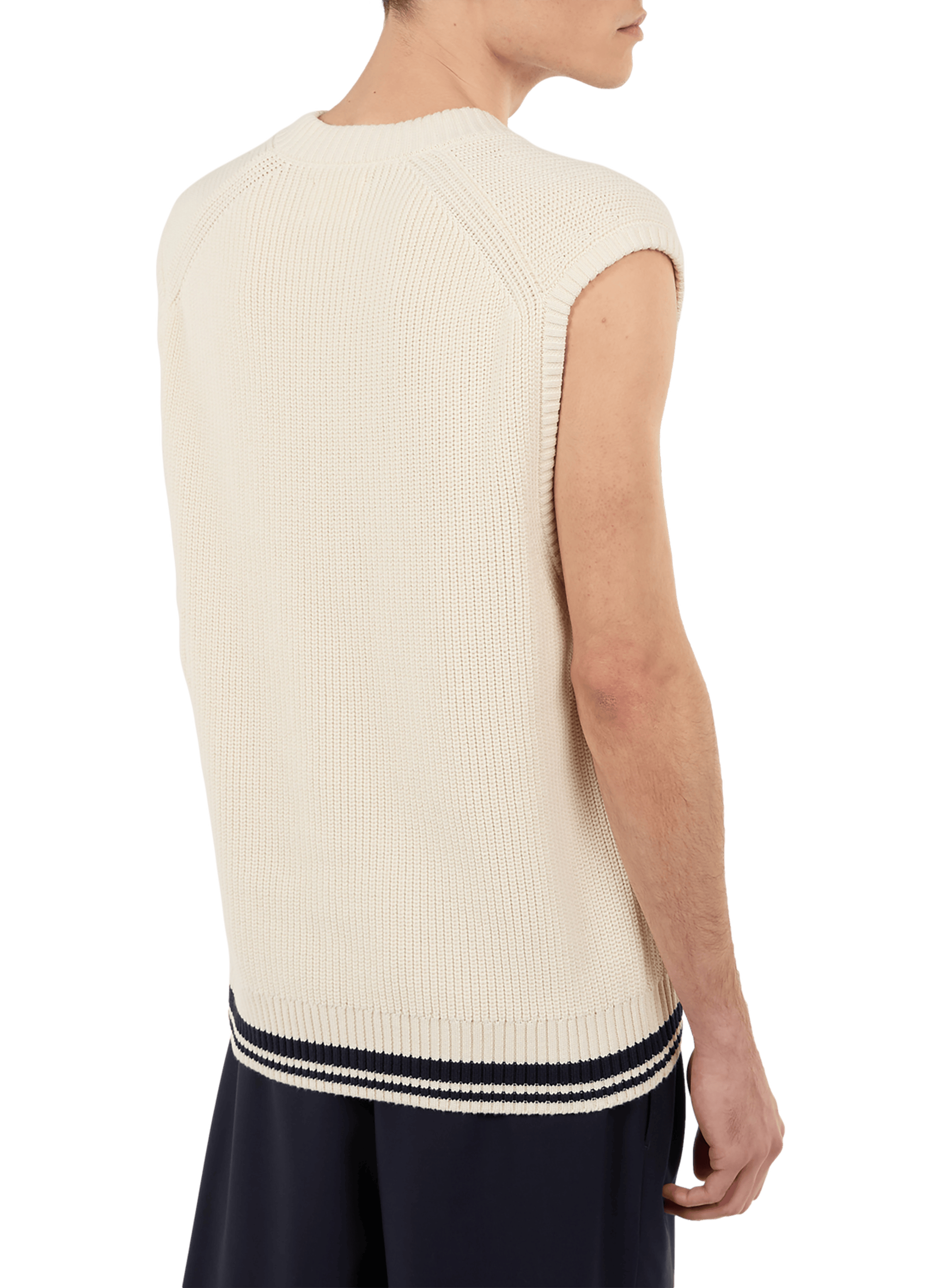 Hold sleeveless cotton knit vest SAISON 1865 Beige
