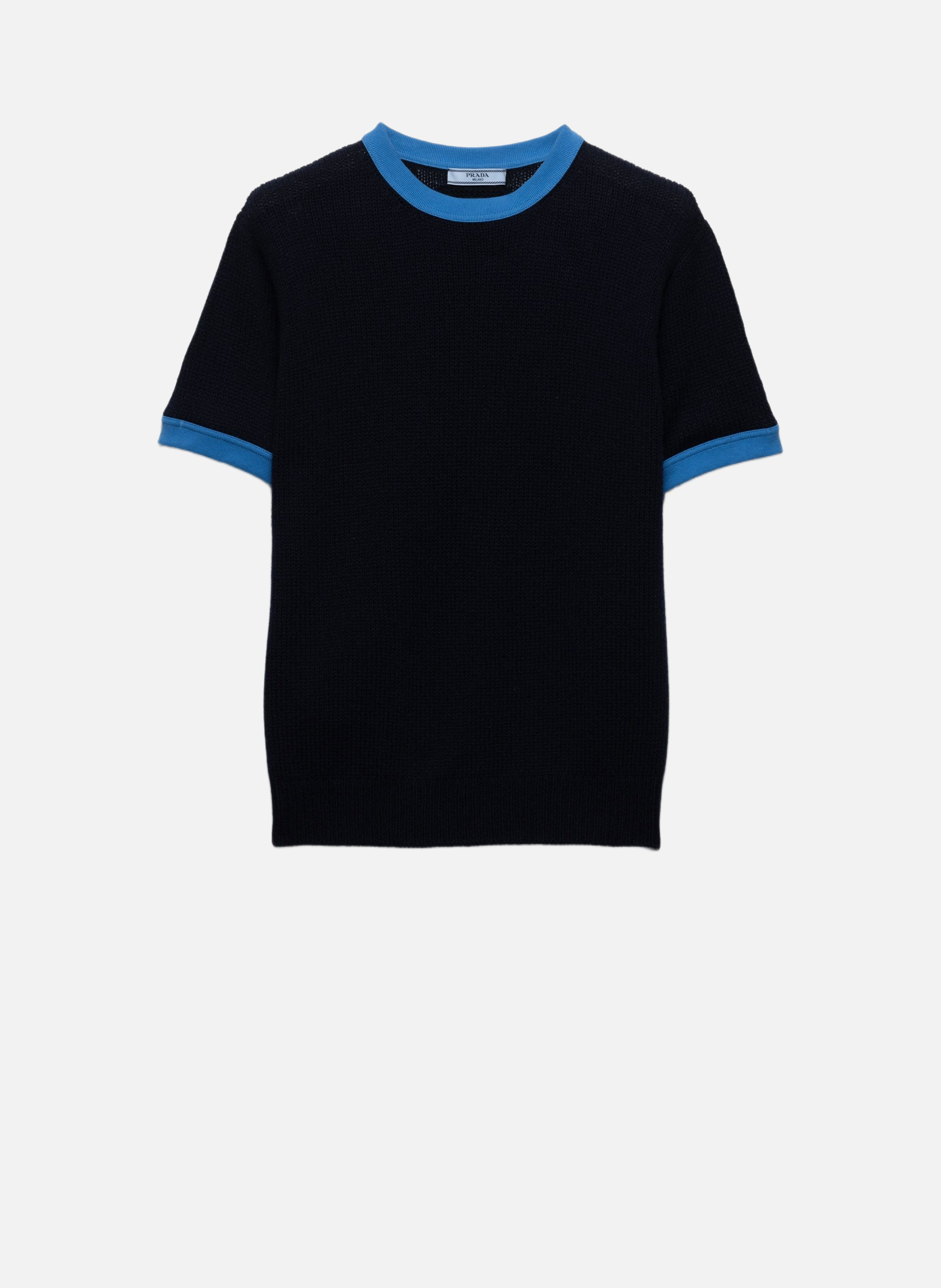 Pull à col rond en cachemire PRADA Bleu