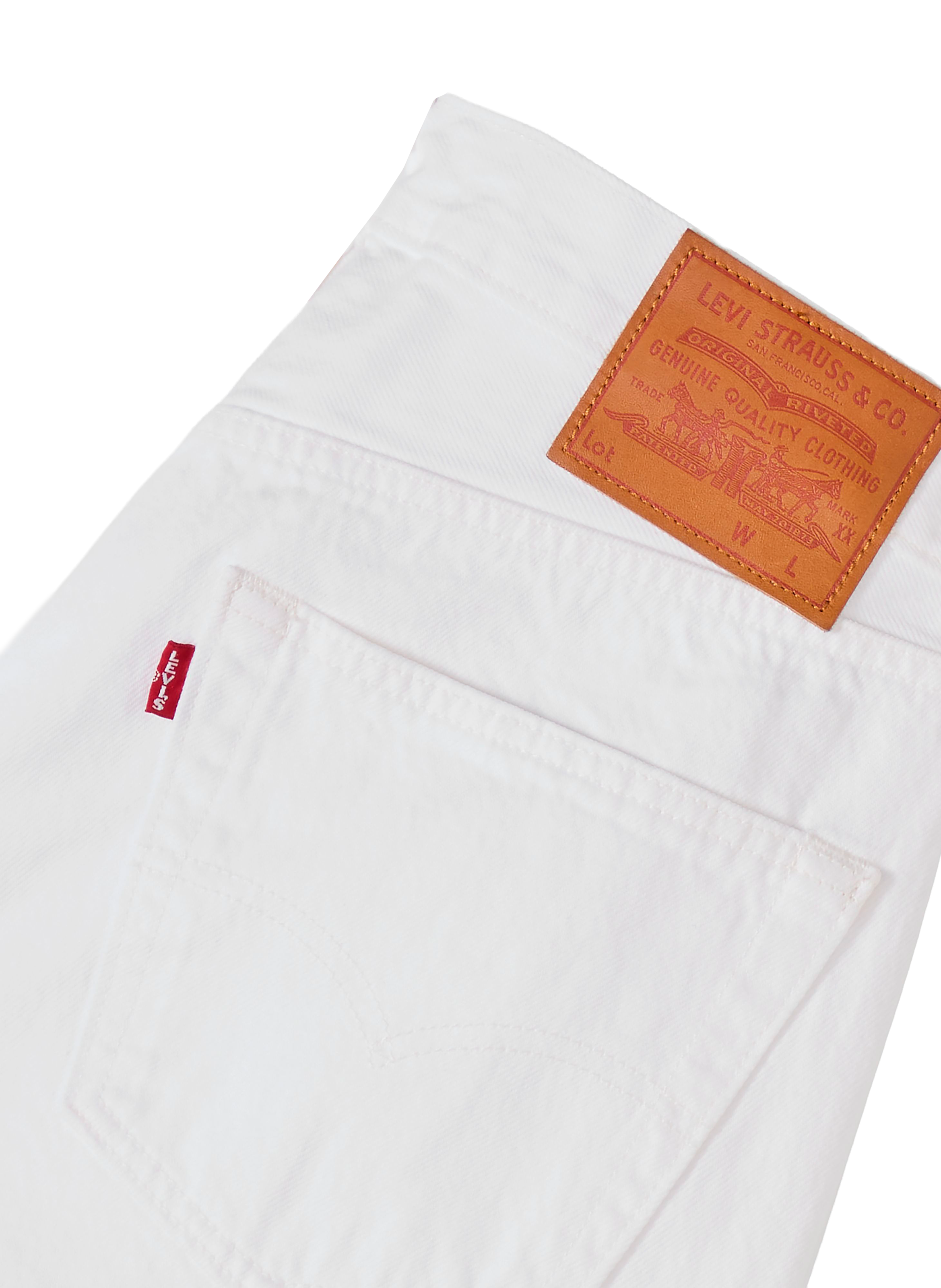 Jean droit en coton LEVI'S Blanc