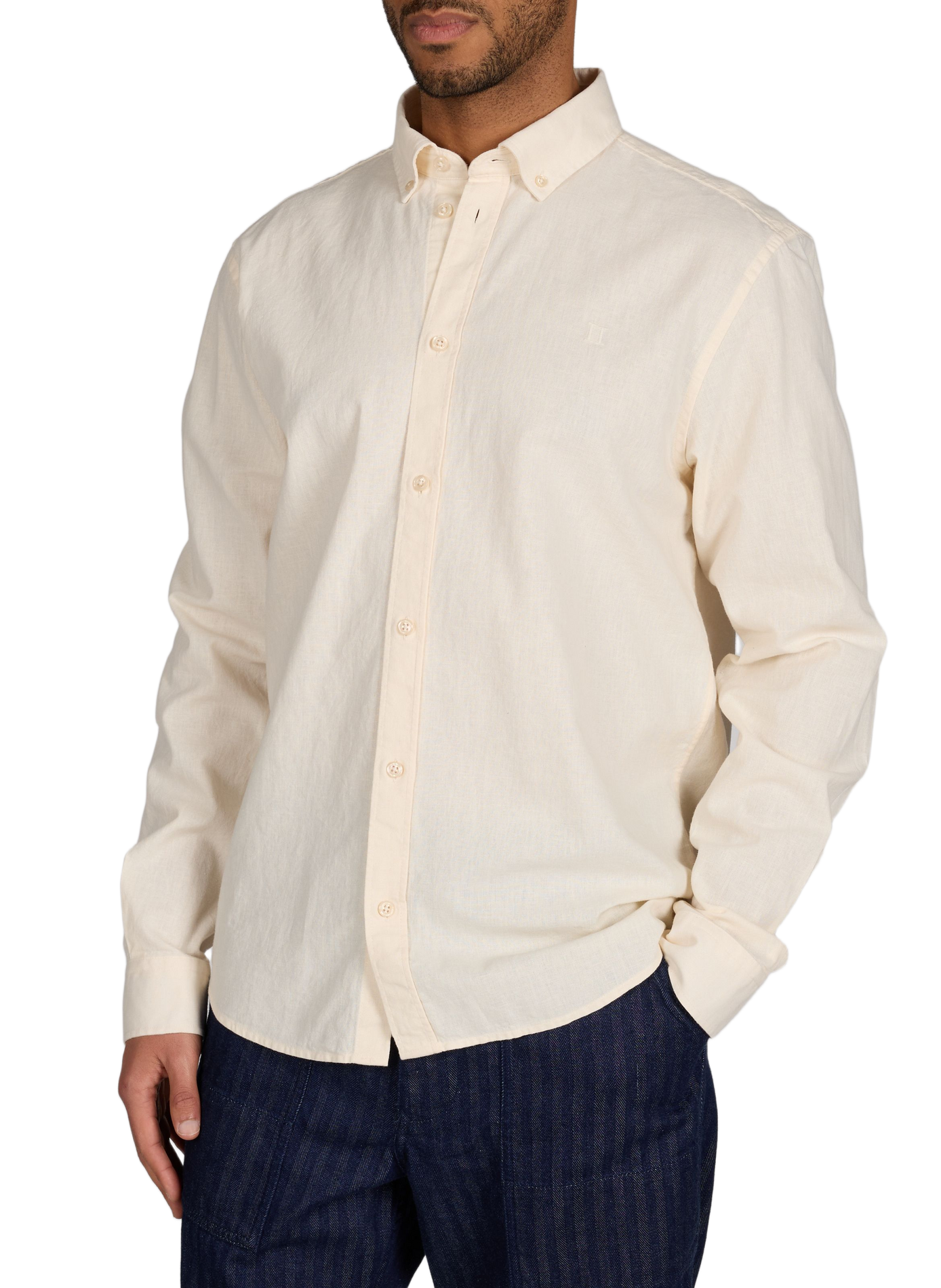 Konrad American collar shirt in cotton and linen LES DEUX Beige