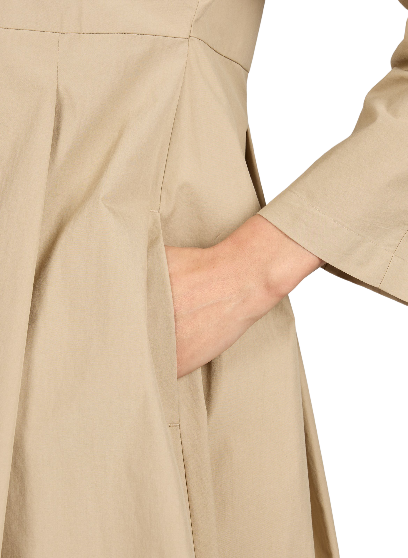 Knee-length loose cotton dress MAX MARA WEEK END Beige