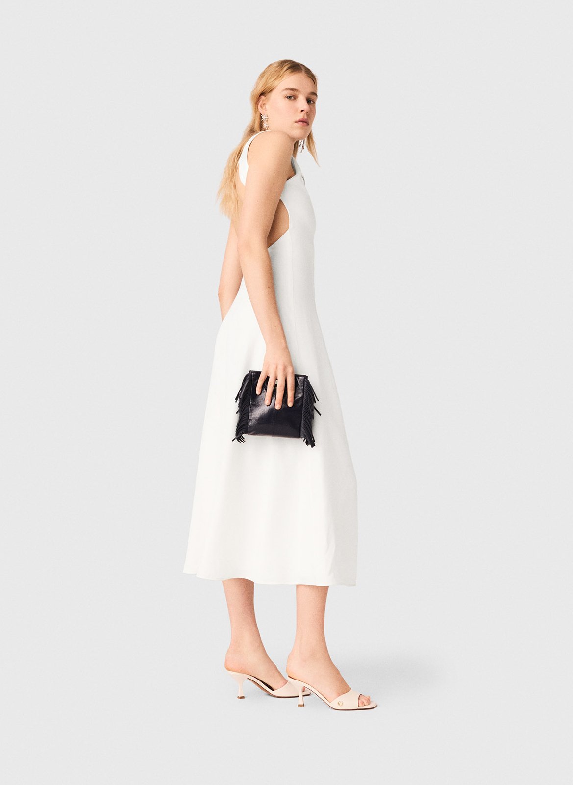 Robe midi dos nu MAJE Blanc