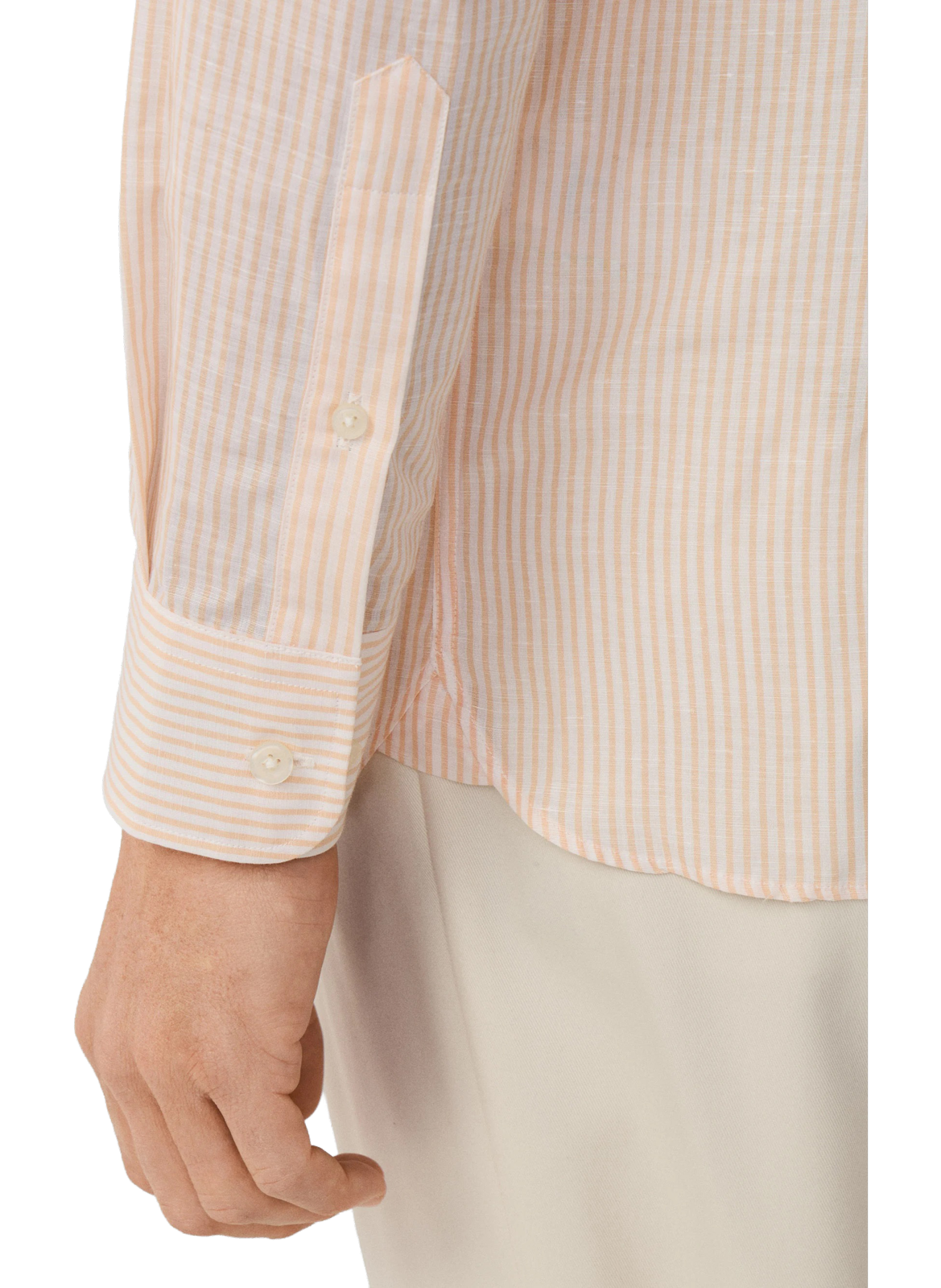 Striped linen shirt HACKETT Orange
