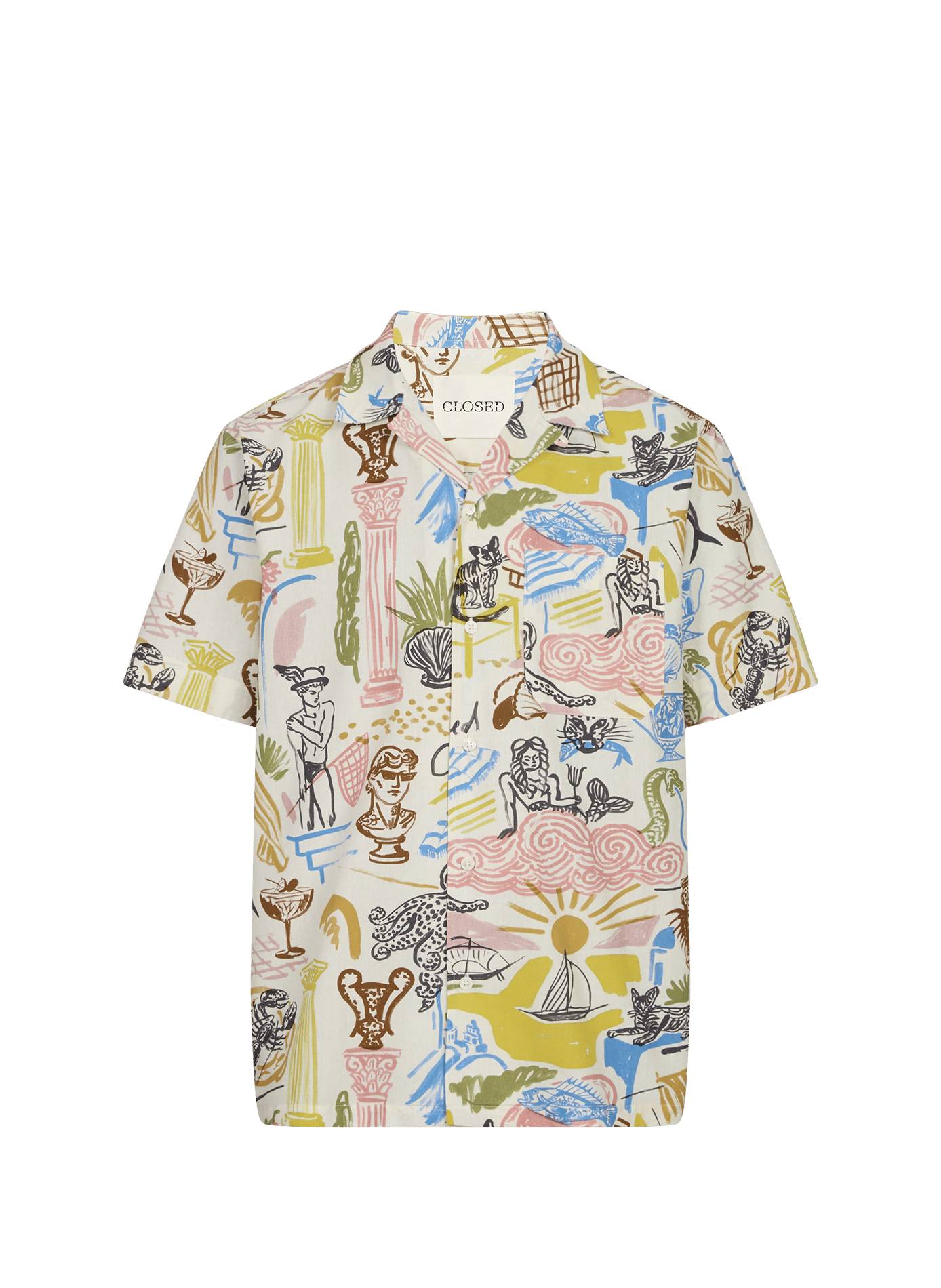 Short-sleeved cotton printed shirt CLOSED Multicolour