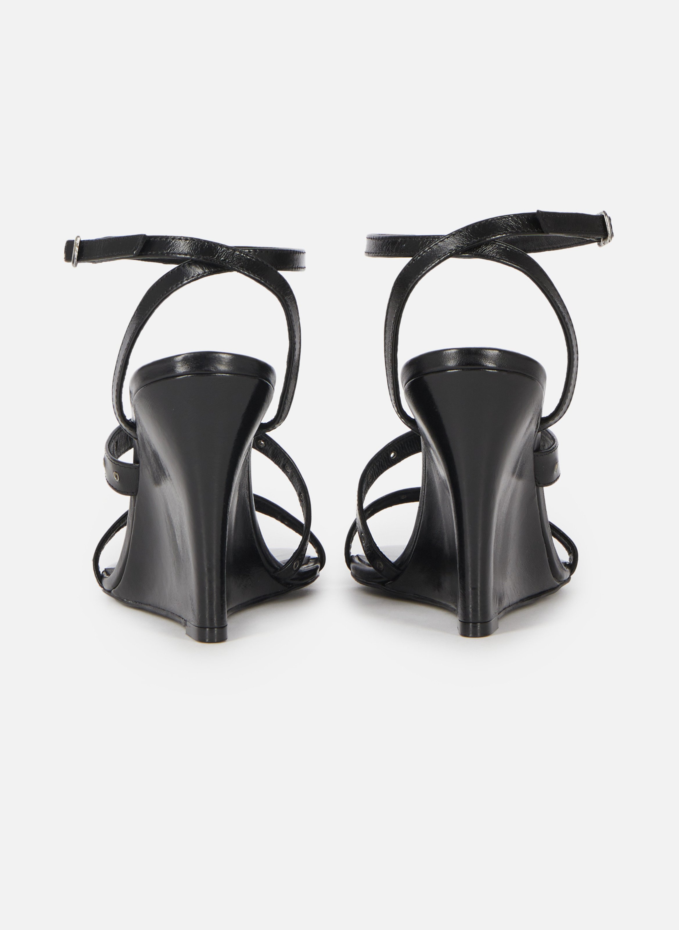Sandales à talons compensés avec studs THE KOOPLES Noir