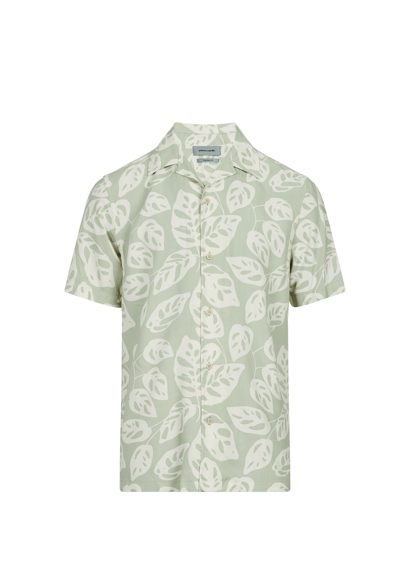 Chemise manches courtes à motif floral PIERRE CARDIN Vert