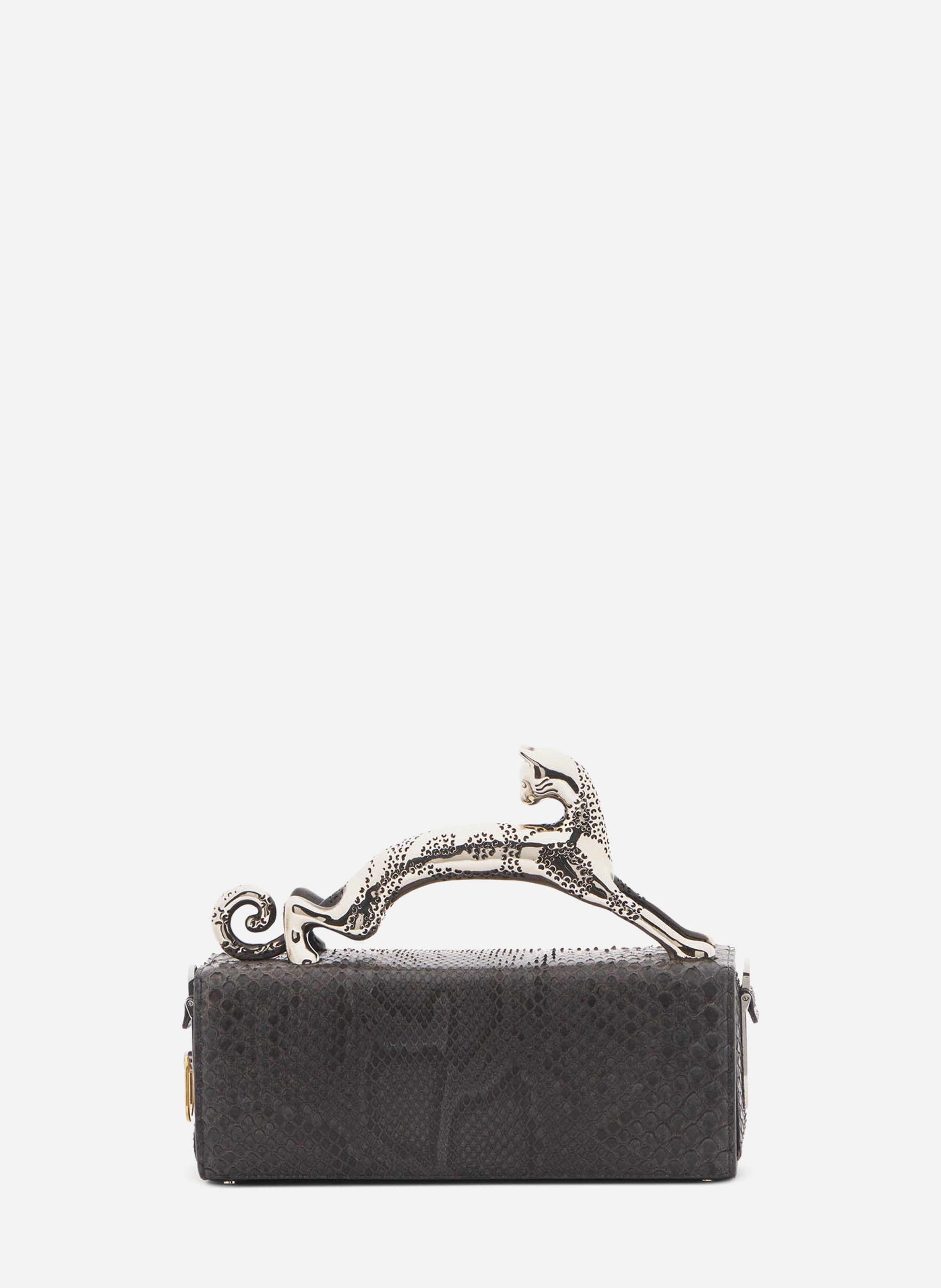 Sac pencil cat en python LANVIN Noir