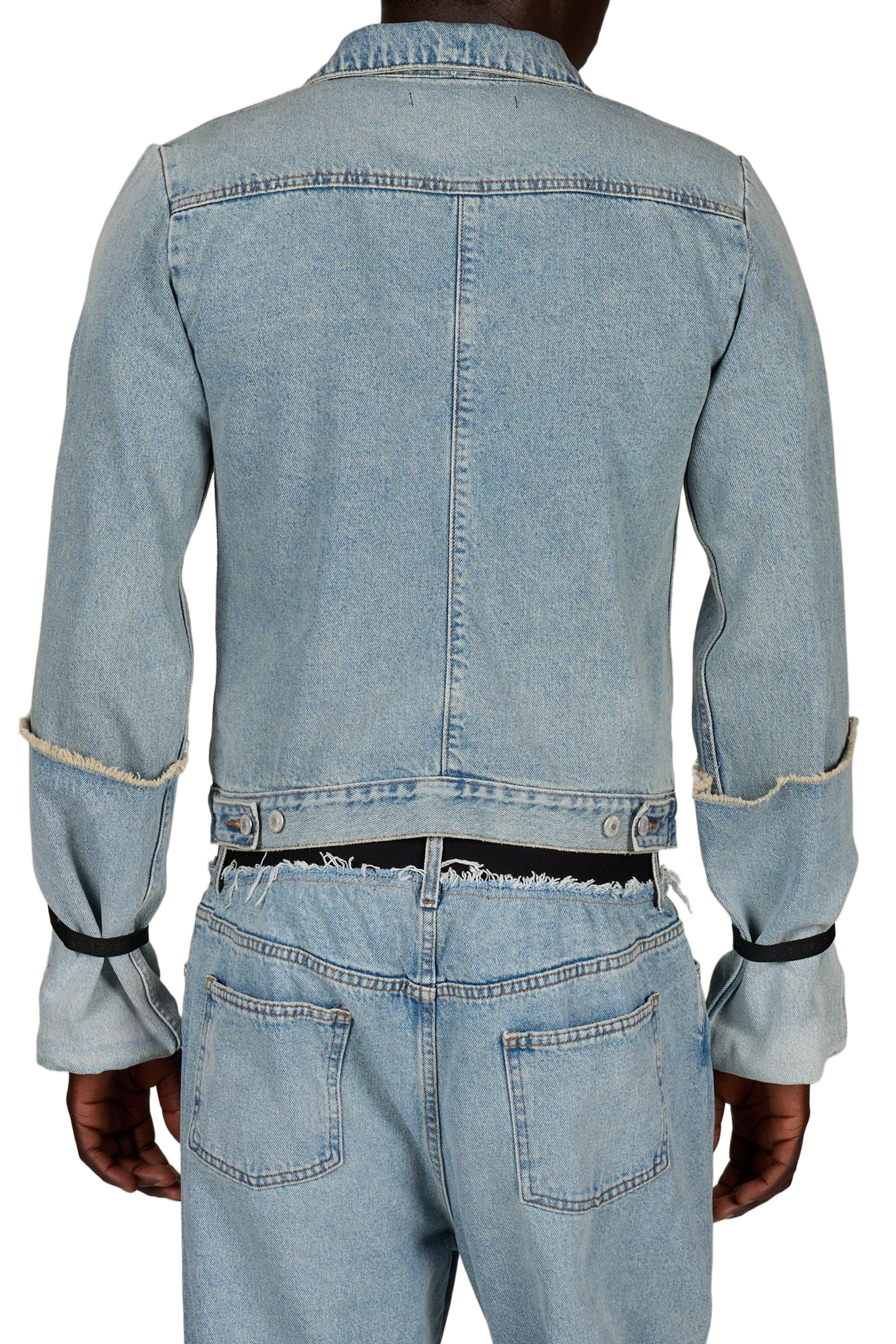 Veste manches longues à bord déchiré en coton ALAINPAUL Bleu