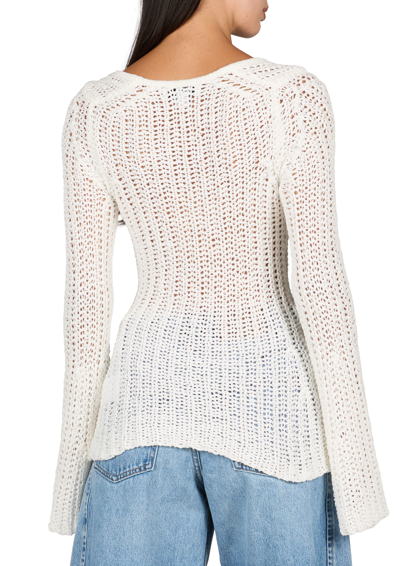 Trui met grove breipatronen van gemengd katoen TOPSHOP Beige