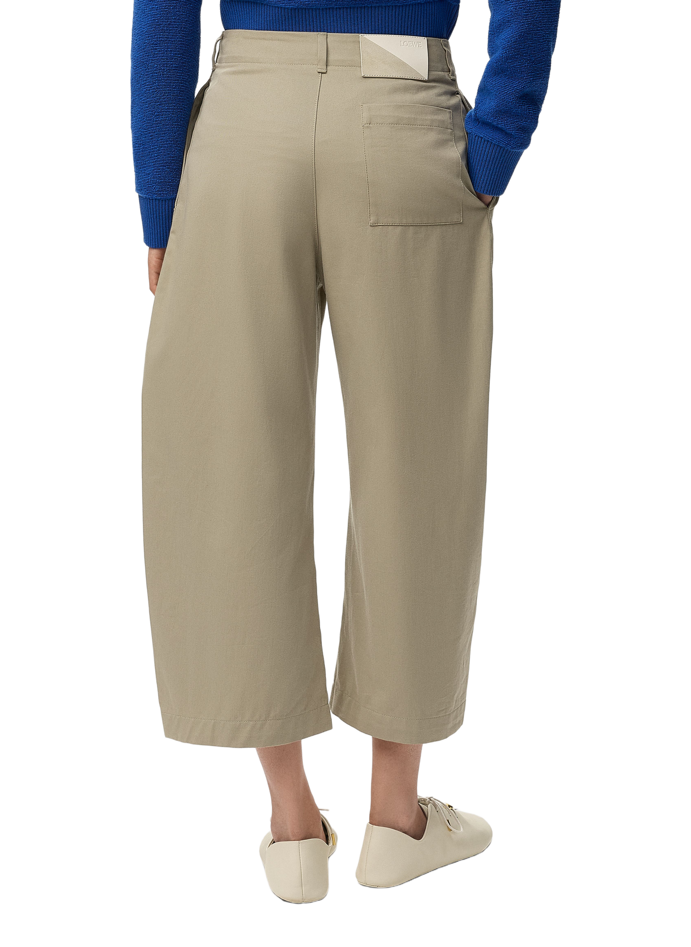 Cropped cotton trousers LOEWE Green