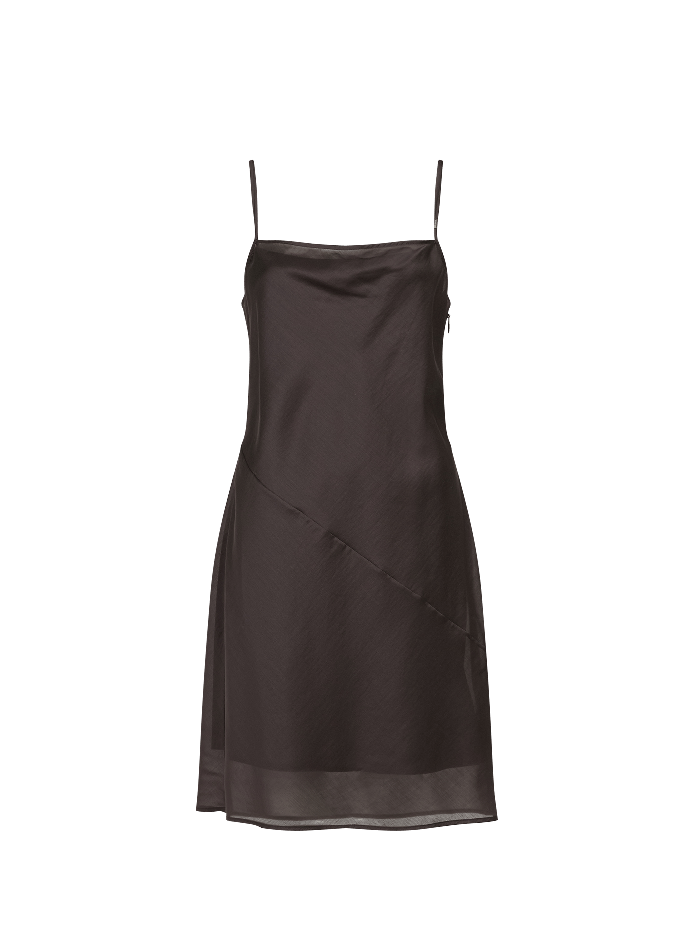 Satin short dress HELMUT LANG Brown