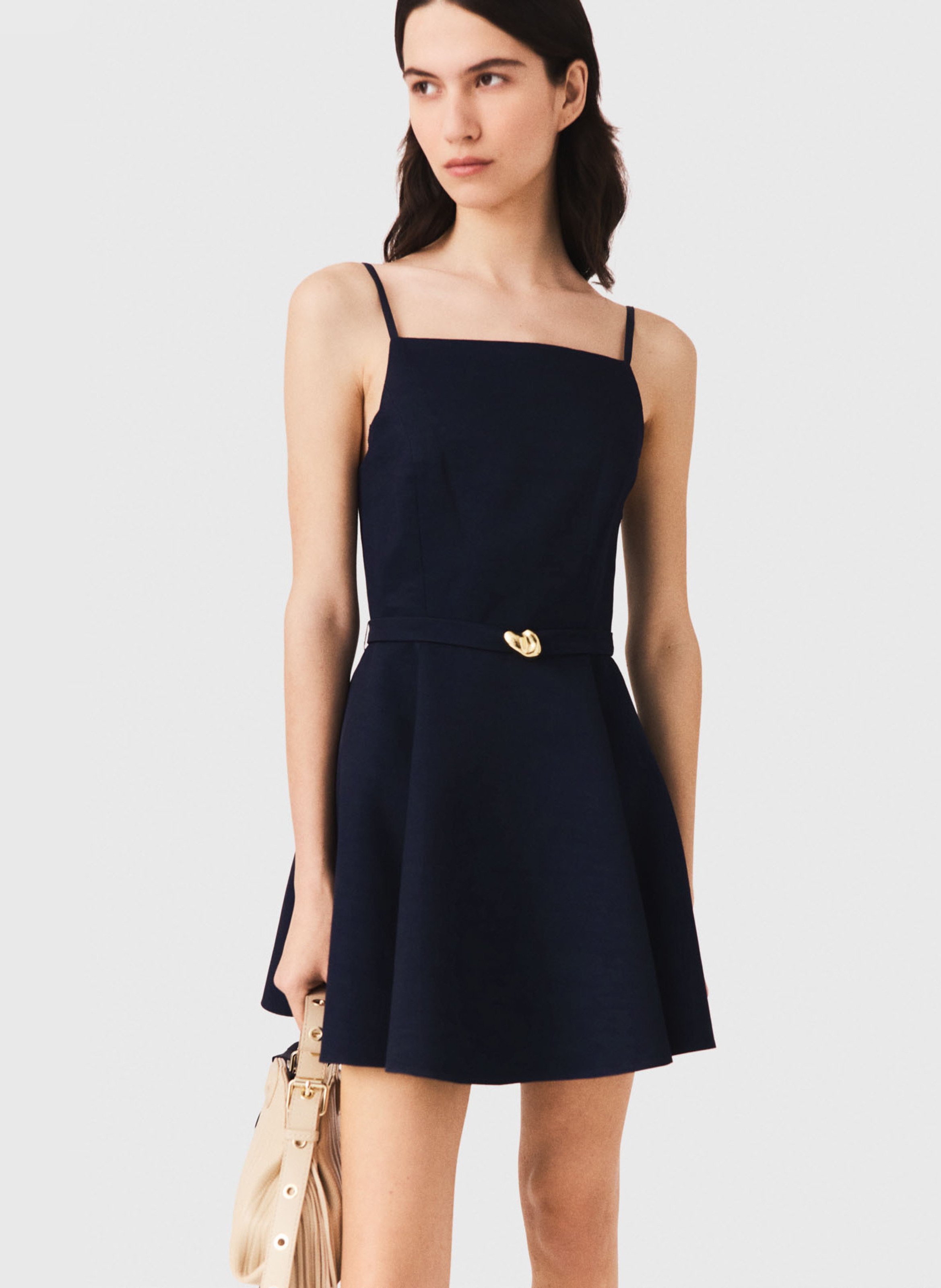 Robe courte col droit MAJE Bleu