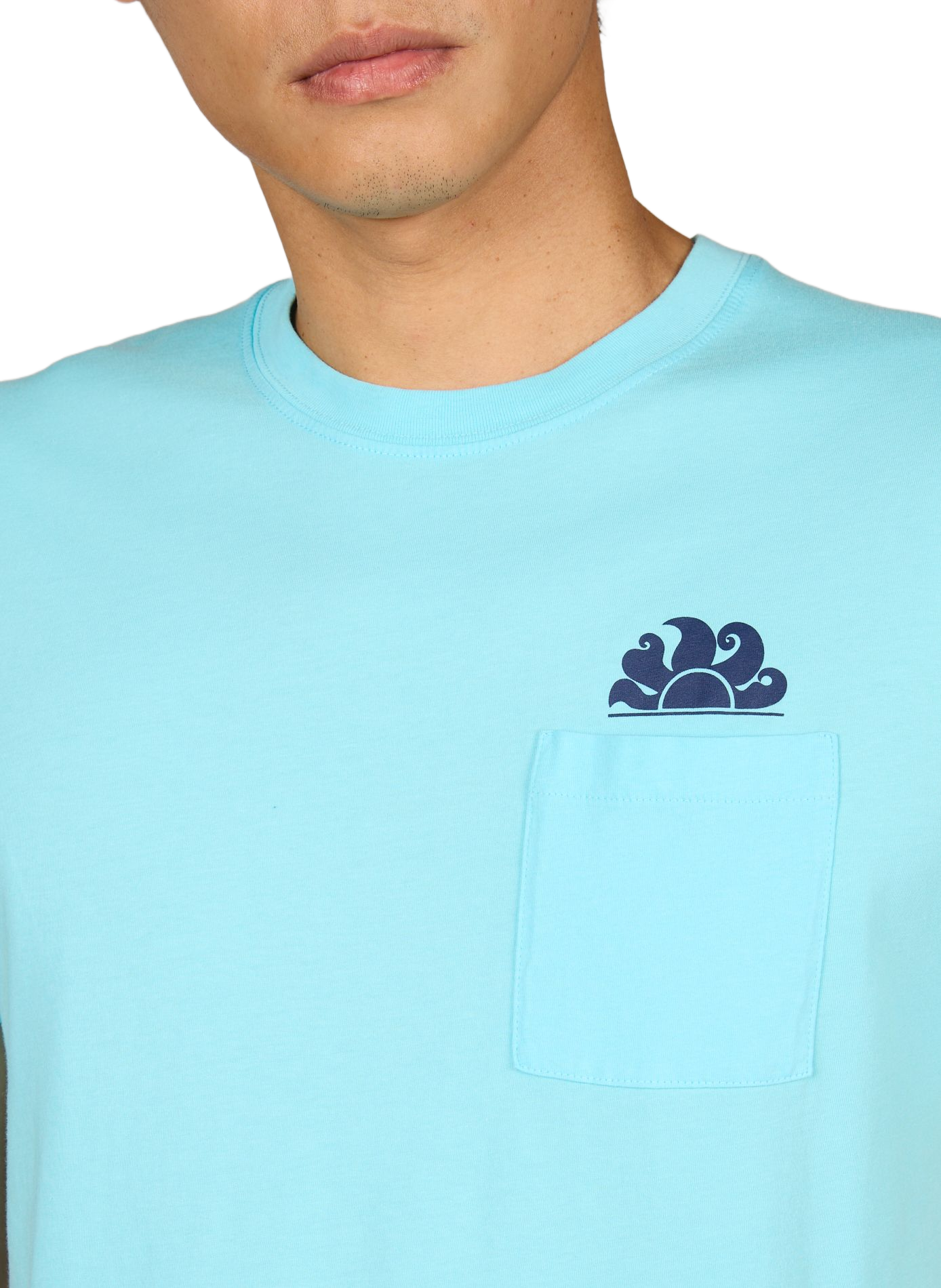 Round neck cotton t-shirt SUNDEK Blue