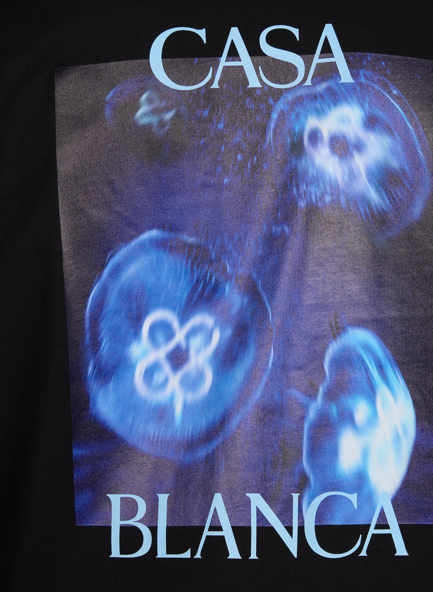 Oversized round neck cotton printed t-shirt CASABLANCA PARIS Black