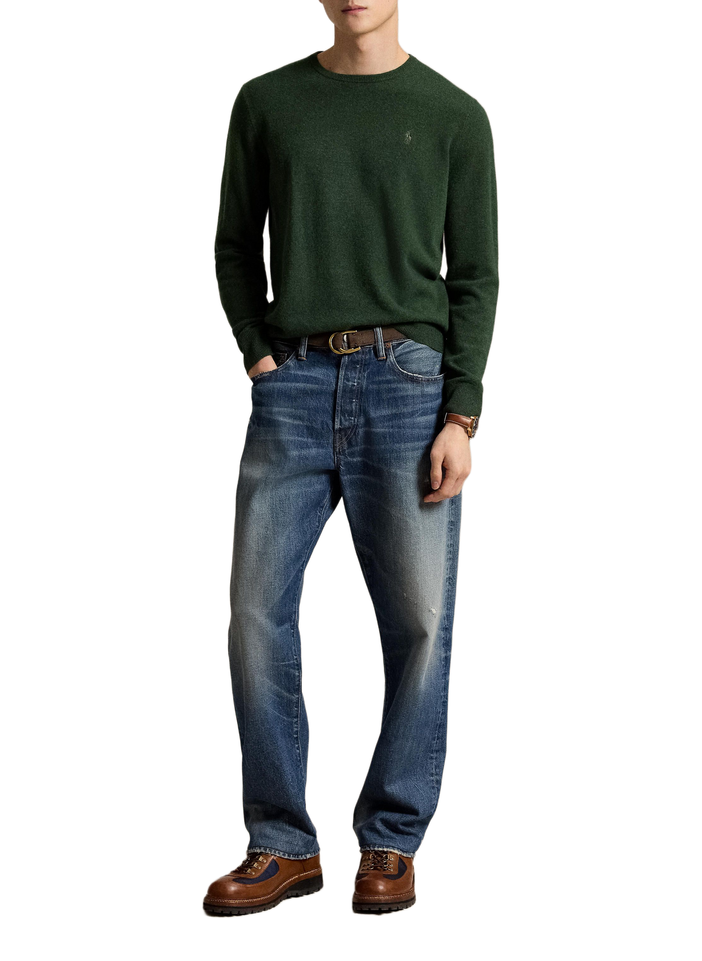 Pull col rond en laine | Vert POLO RALPH LAUREN Homme