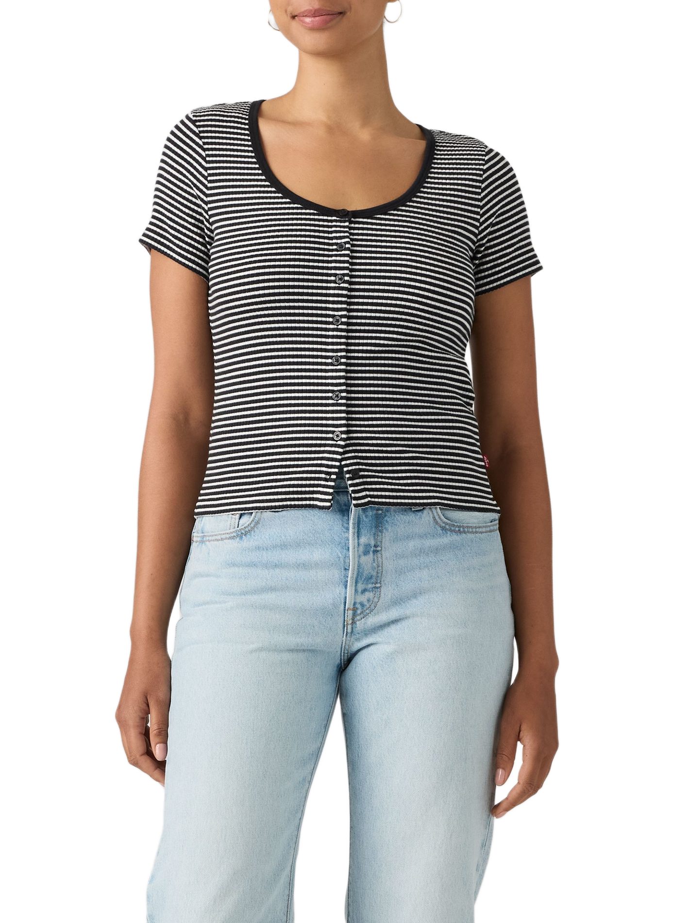 Cotton-blend round-neck T-shirt LEVI'S Black