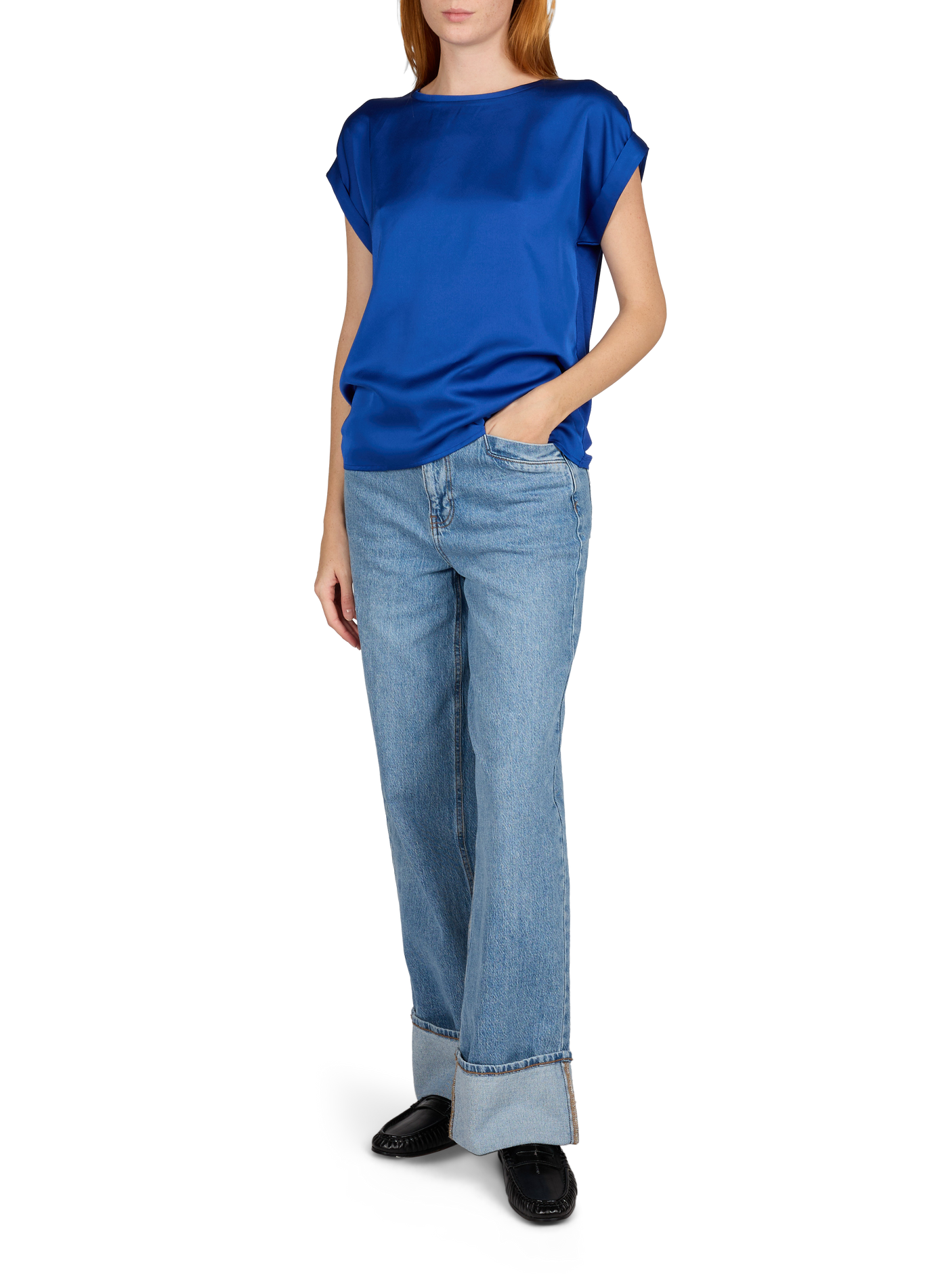 Wide cotton jeans  VILA Blue