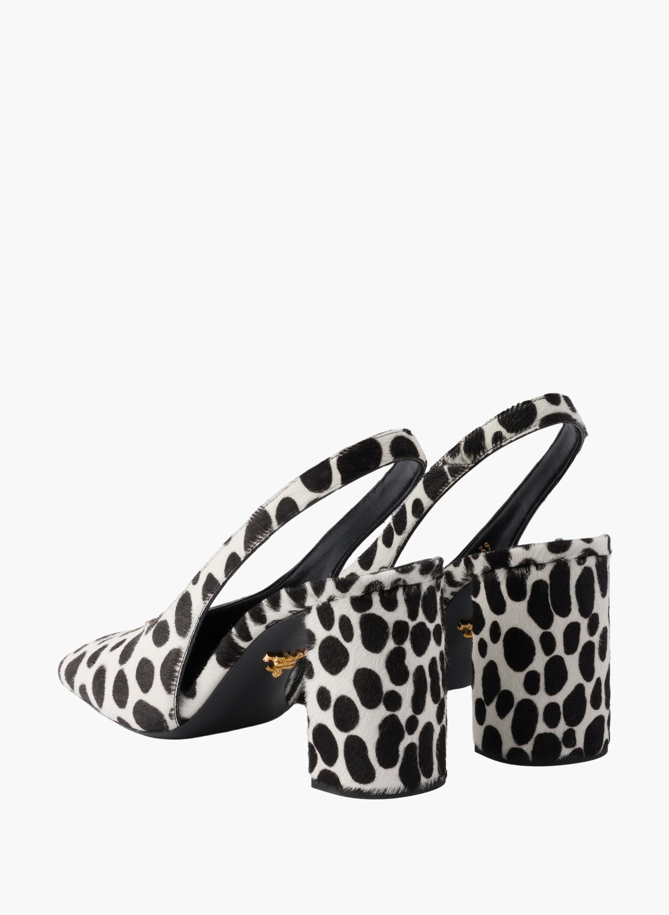 Escarpins à bride arrière en cuir de veau imprimé PRADA Blanc
