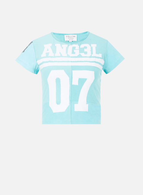 Ang3l Baumwoll-T-Shirt BlauCOLLINA STRADA 