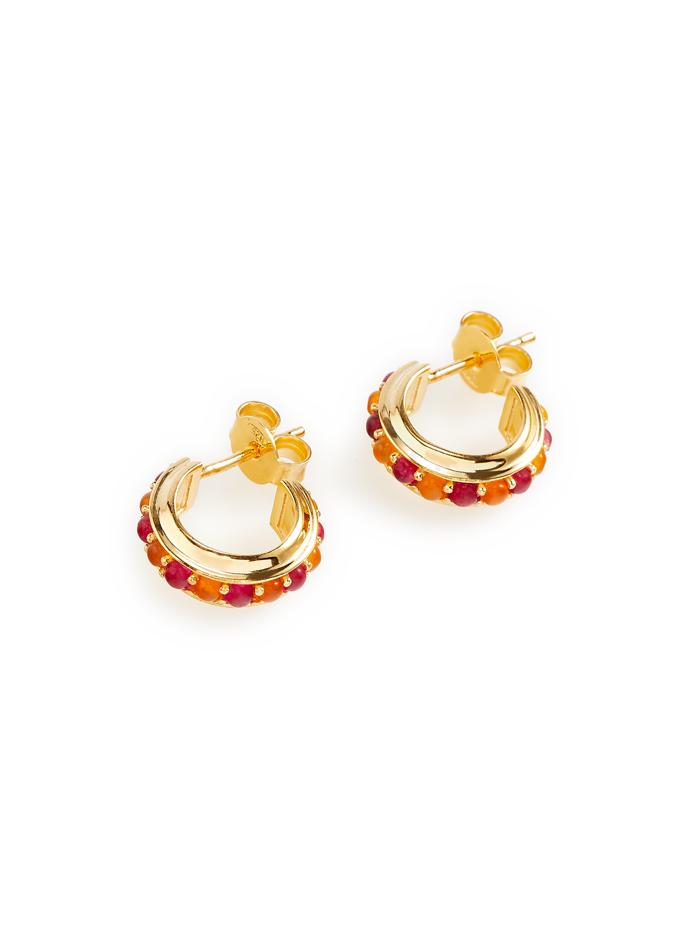 Mini créoles avec pierres précieuses