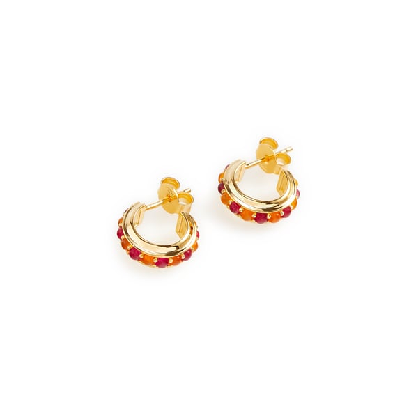 Mini créoles avec pierres précieuses